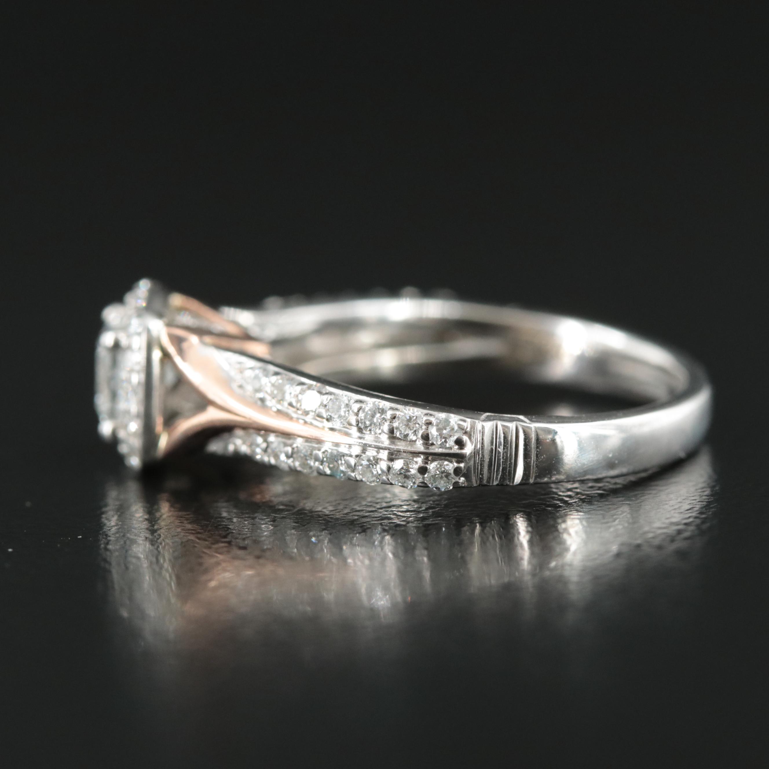 Enchanted Disney "Aurora" 14K 0.75 CTW Diamond Ring with Rose Gold Accent