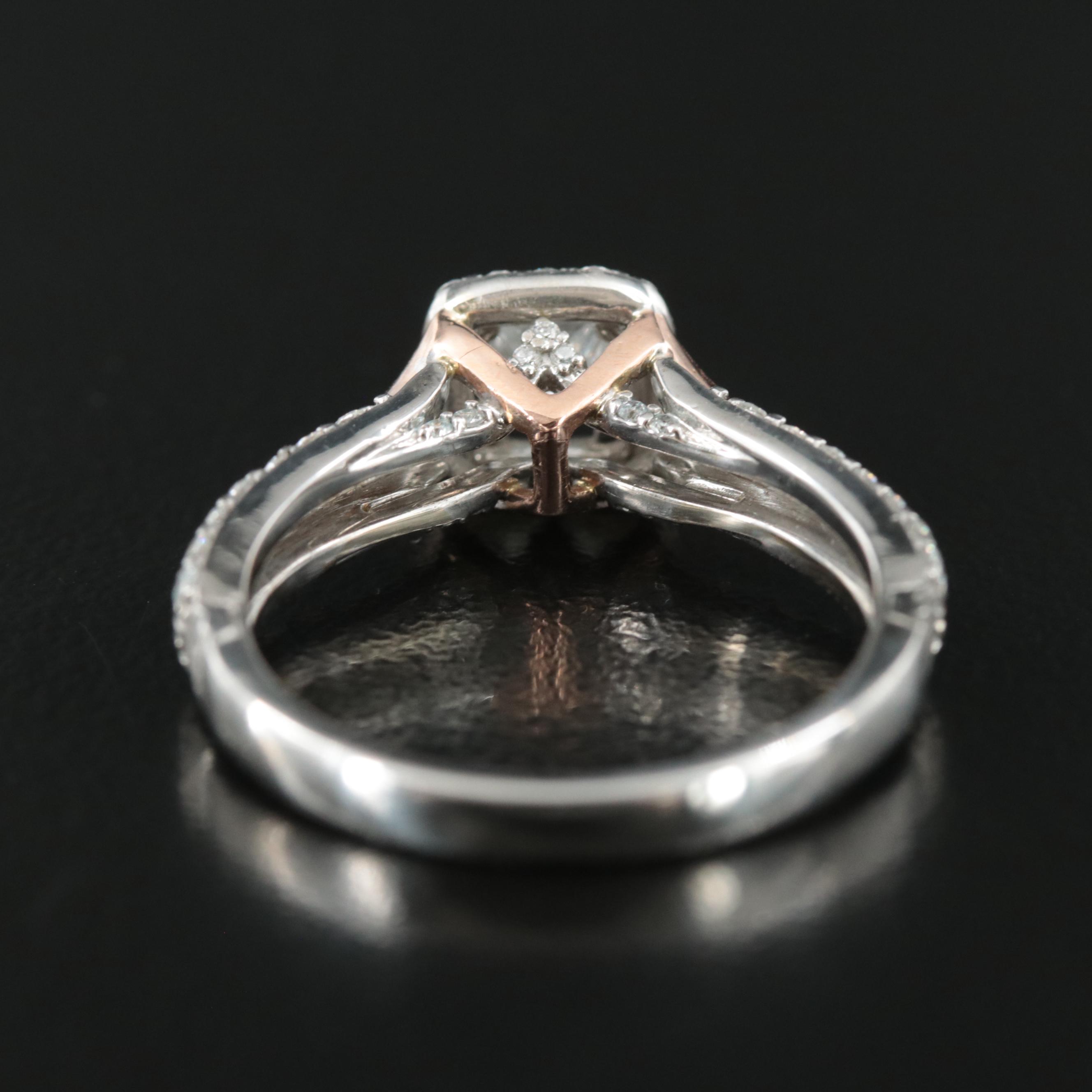 Enchanted Disney "Aurora" 14K 0.75 CTW Diamond Ring with Rose Gold Accent