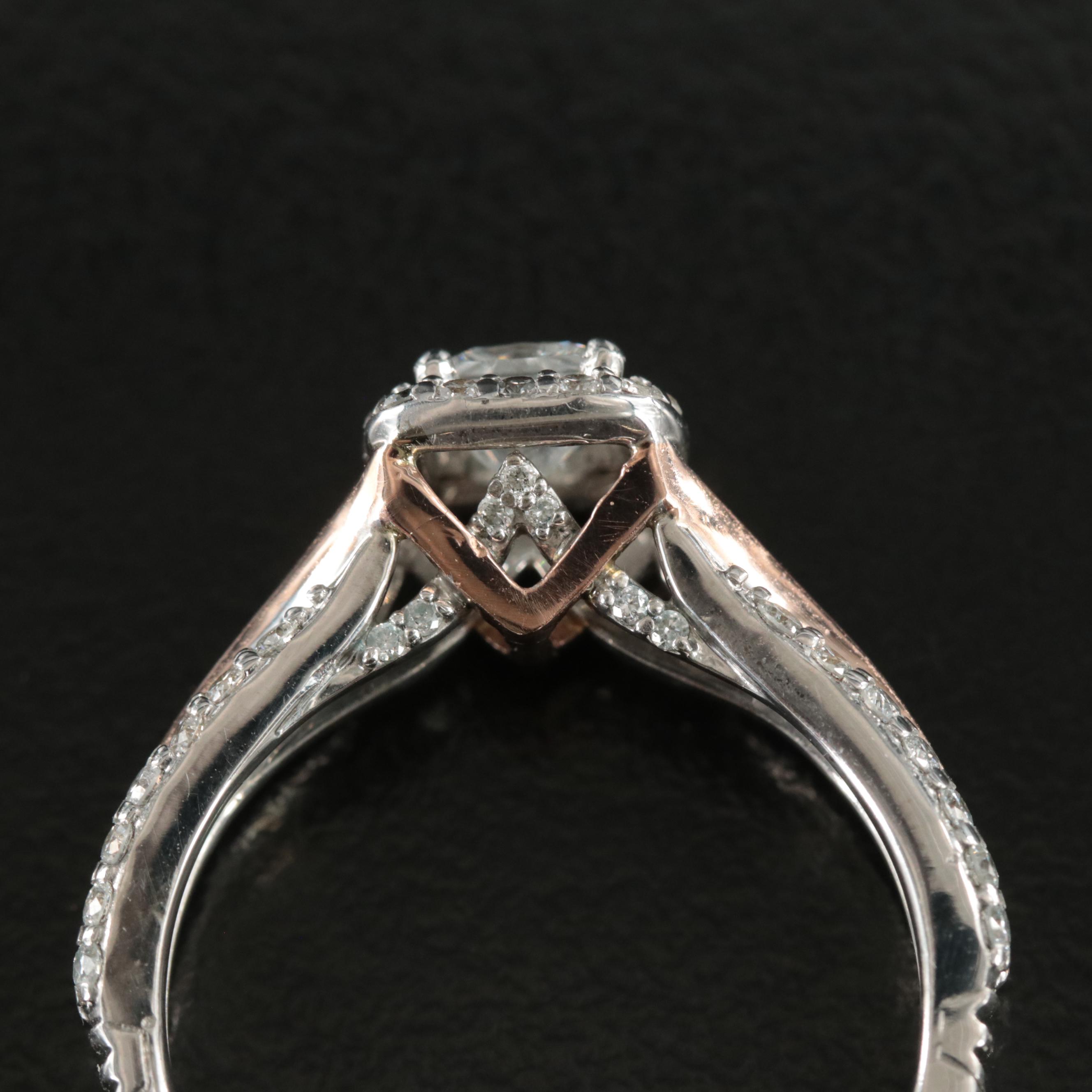 Enchanted Disney "Aurora" 14K 0.75 CTW Diamond Ring with Rose Gold Accent