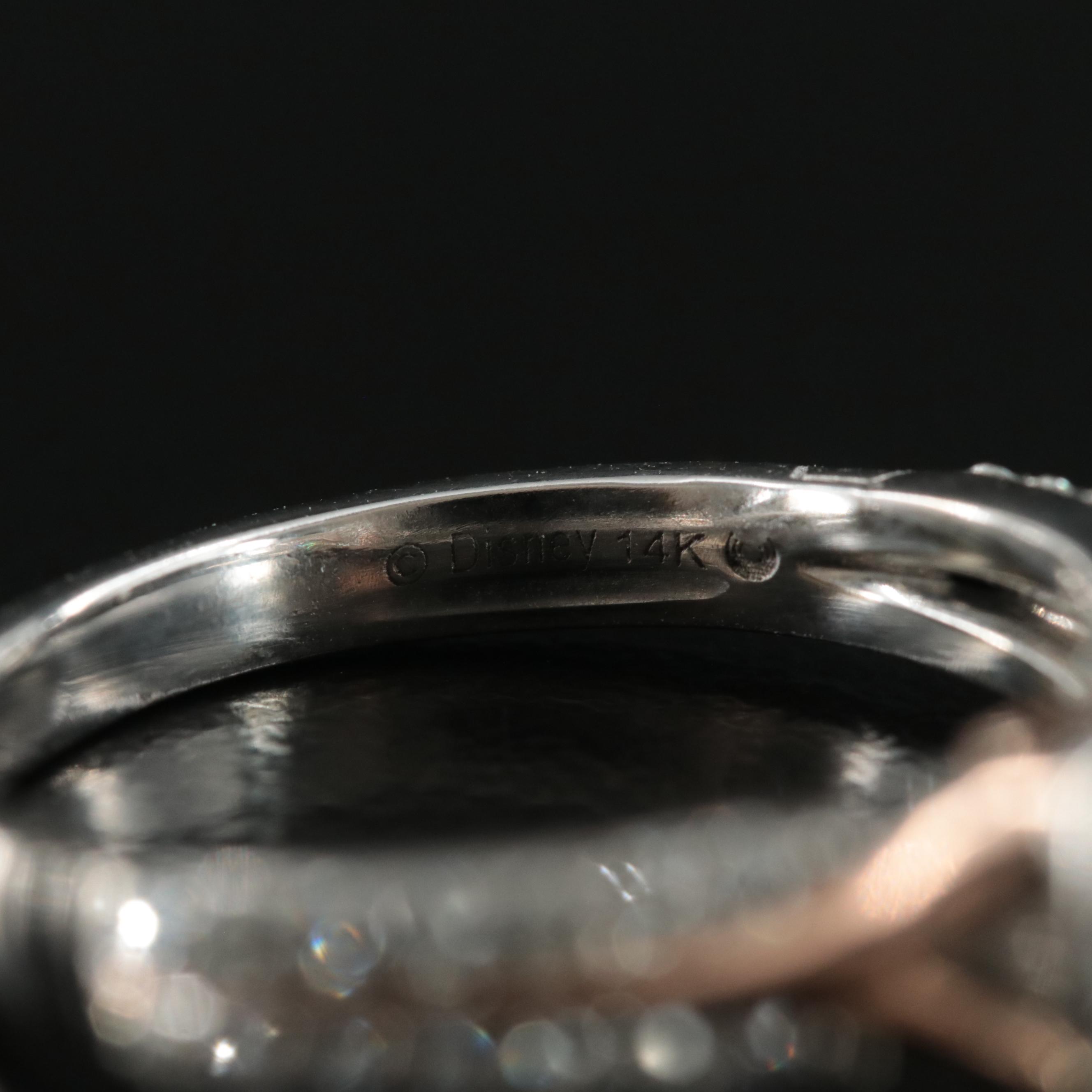 Enchanted Disney "Aurora" 14K 0.75 CTW Diamond Ring with Rose Gold Accent