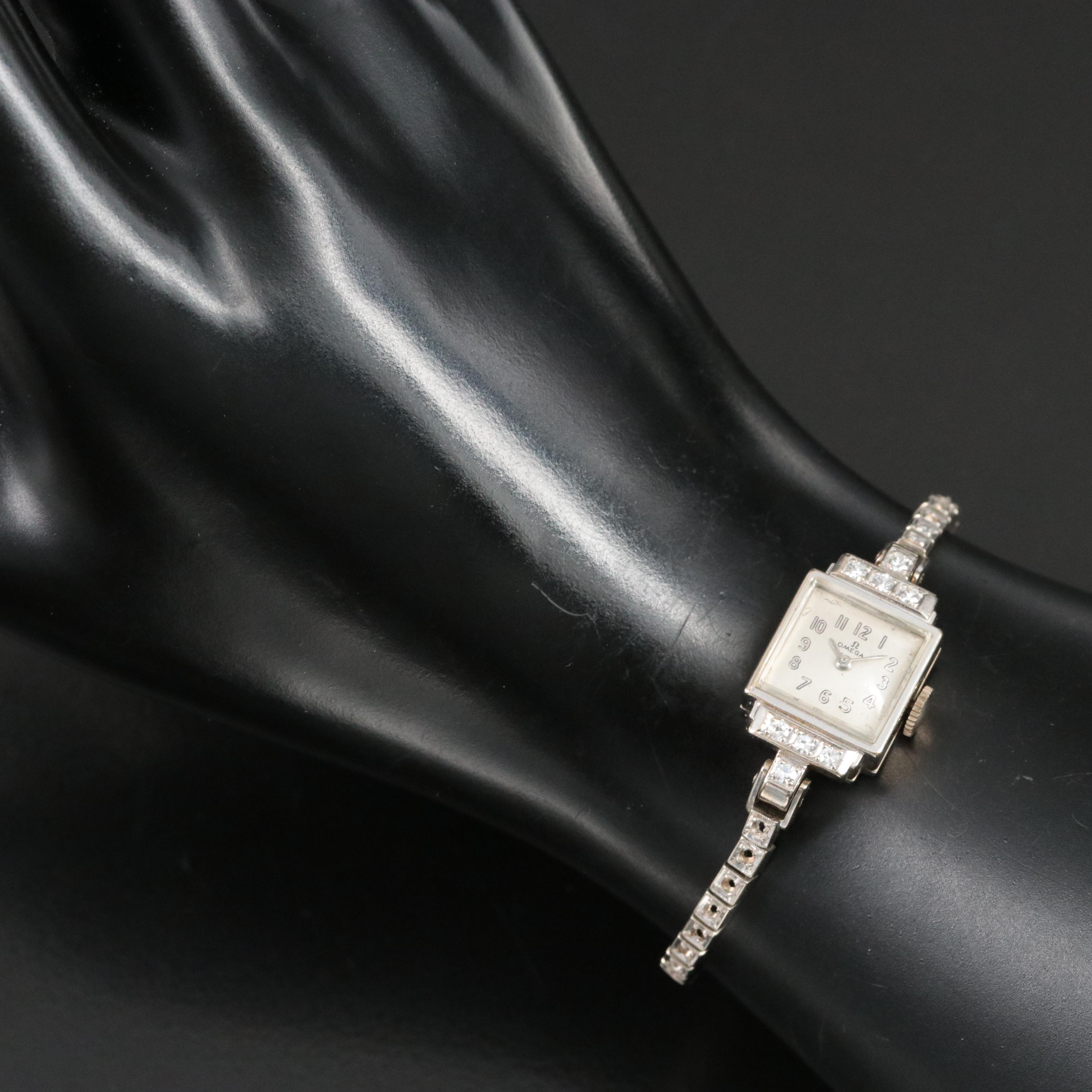 Vintage Omega 14K and Diamond Watch