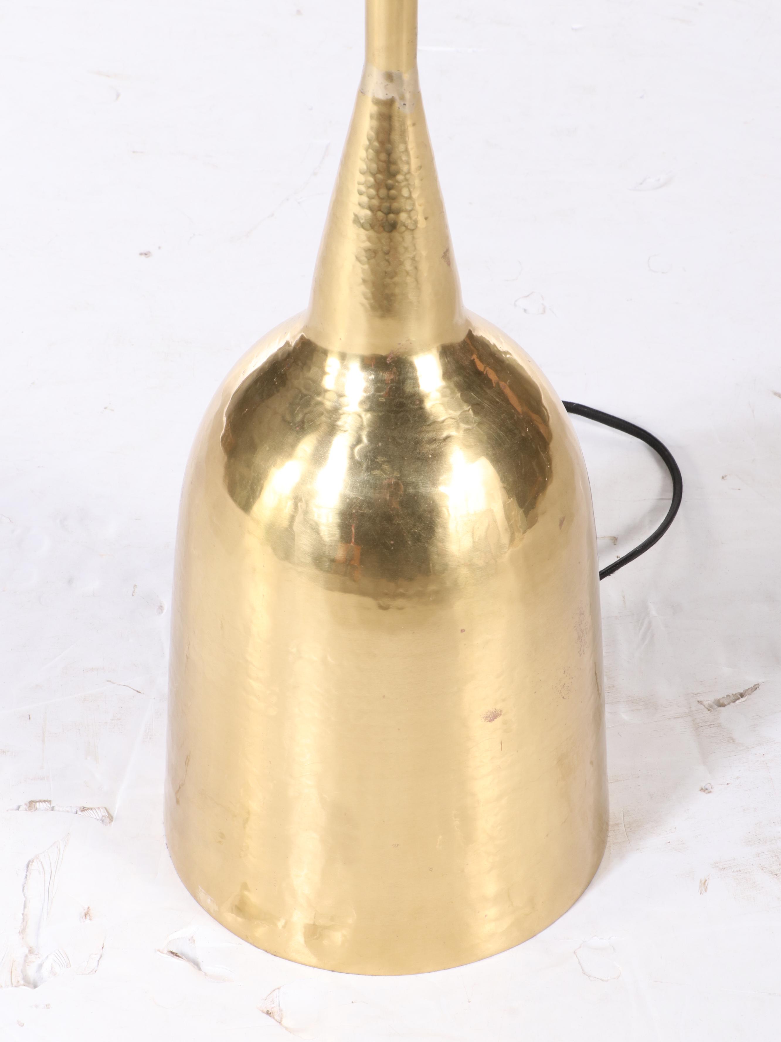 Anthropologie "Archway" Type Hammered Brass Gooseneck Floor Lamp, 21st Century