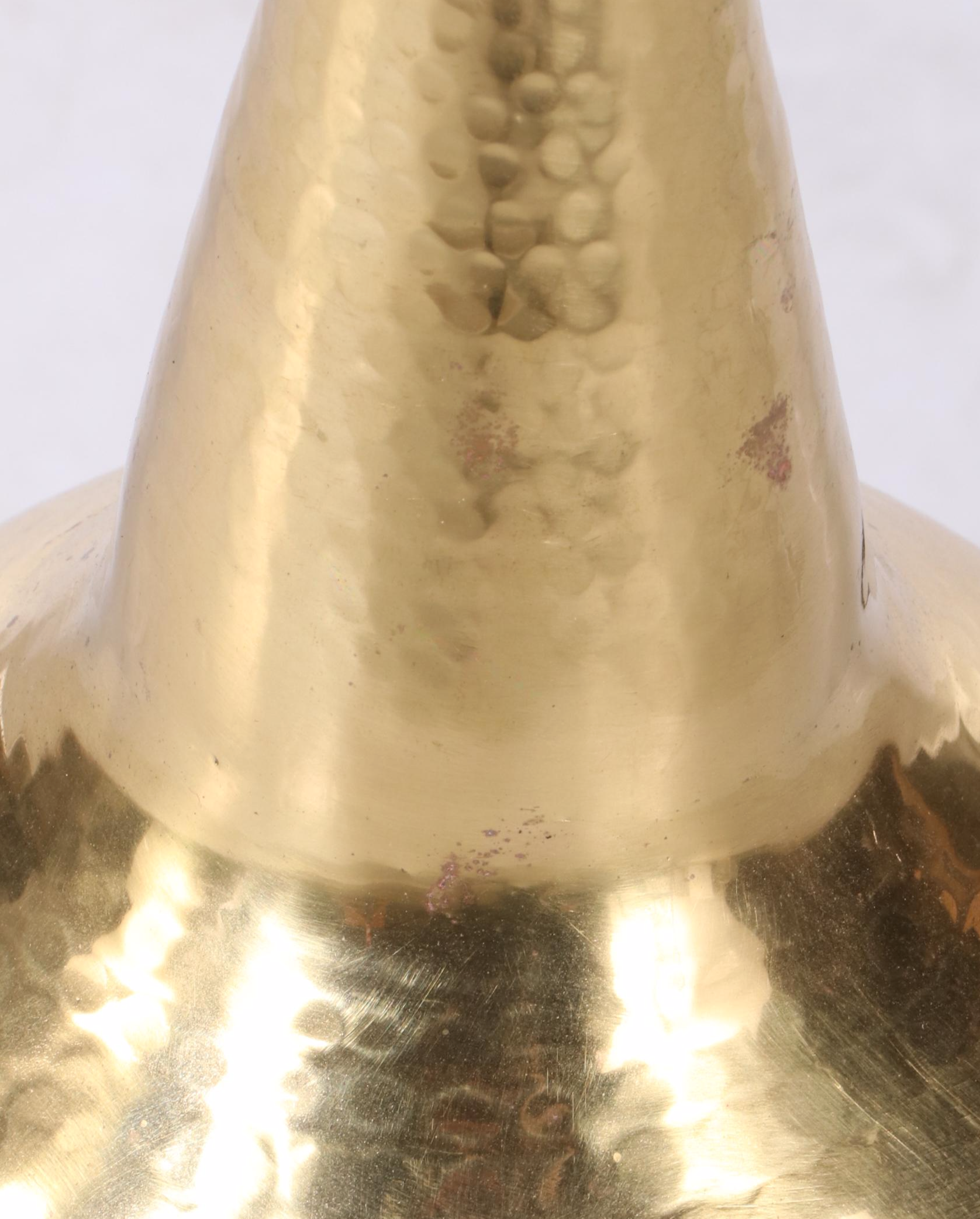 Anthropologie "Archway" Type Hammered Brass Gooseneck Floor Lamp, 21st Century