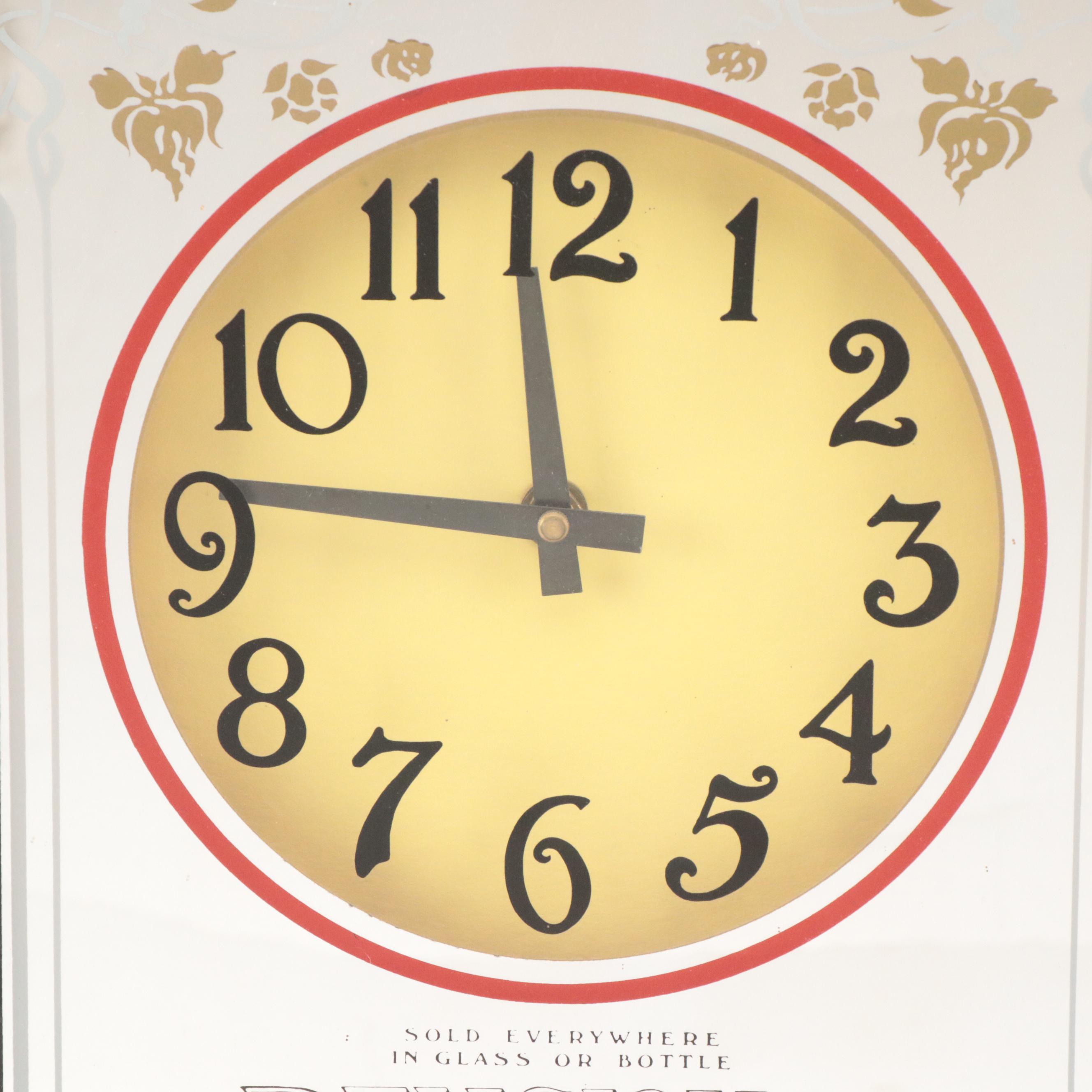 CocaCola Advertising Mirrored Wall Clock, Late 20th Century