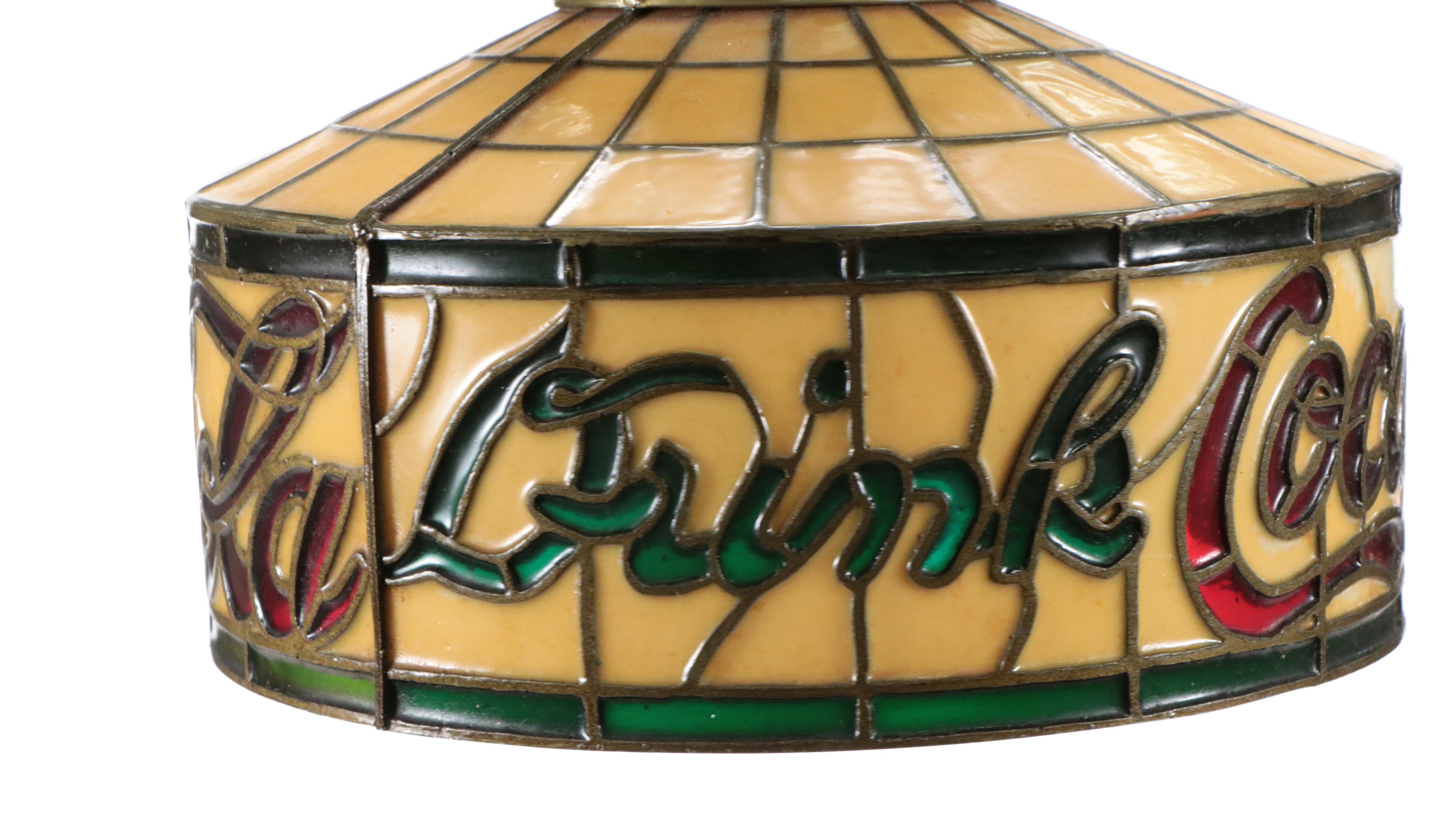 J. N. Machet for Coca-Cola Metal and Glass Pendant Light, Mid to Late 20th C.