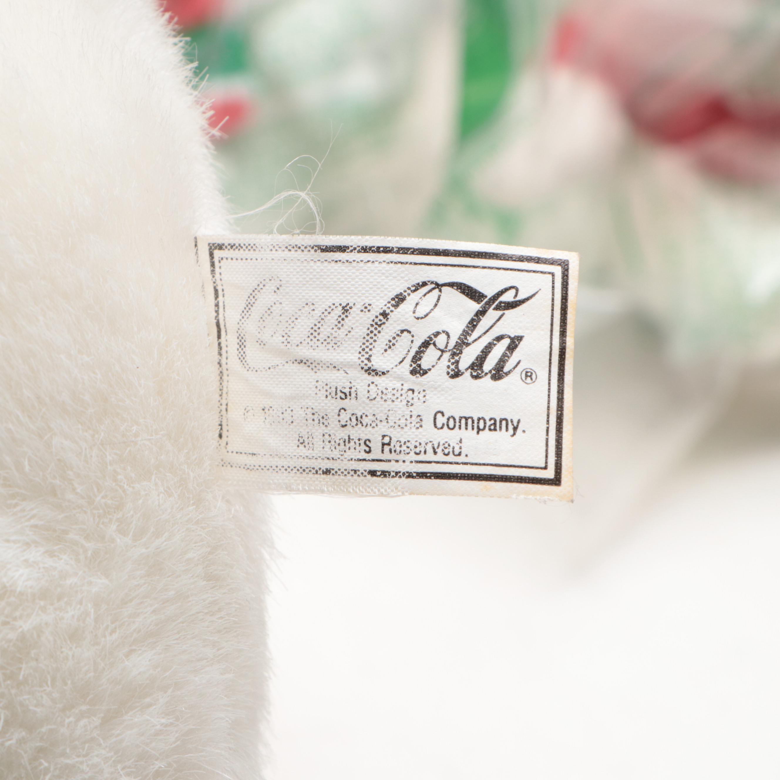 Coca-Cola Stuffed Bears and Other Plush and Beanbag Animals with Display Shelf