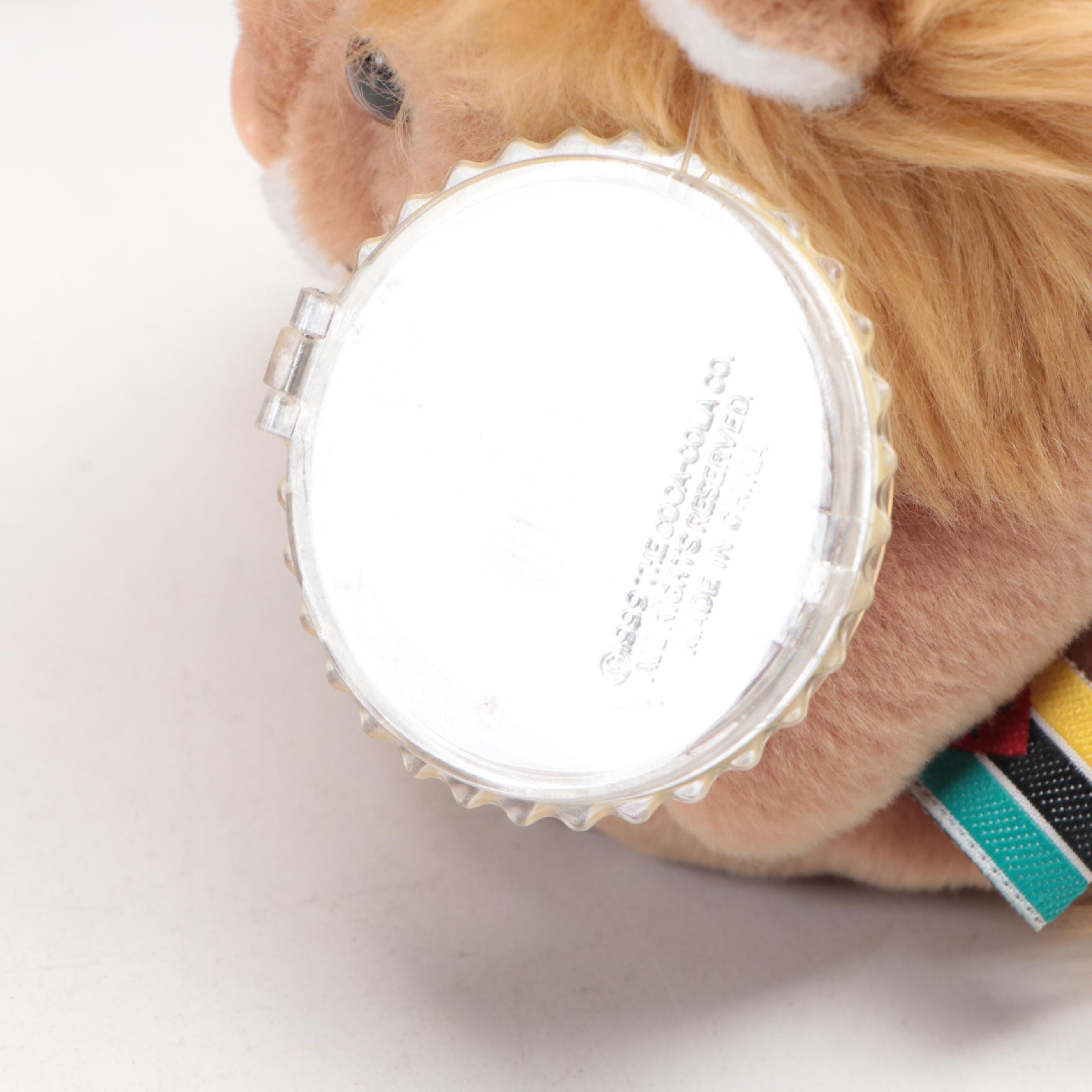 Coca-Cola Stuffed Bears and Other Plush and Beanbag Animals with Display Shelf