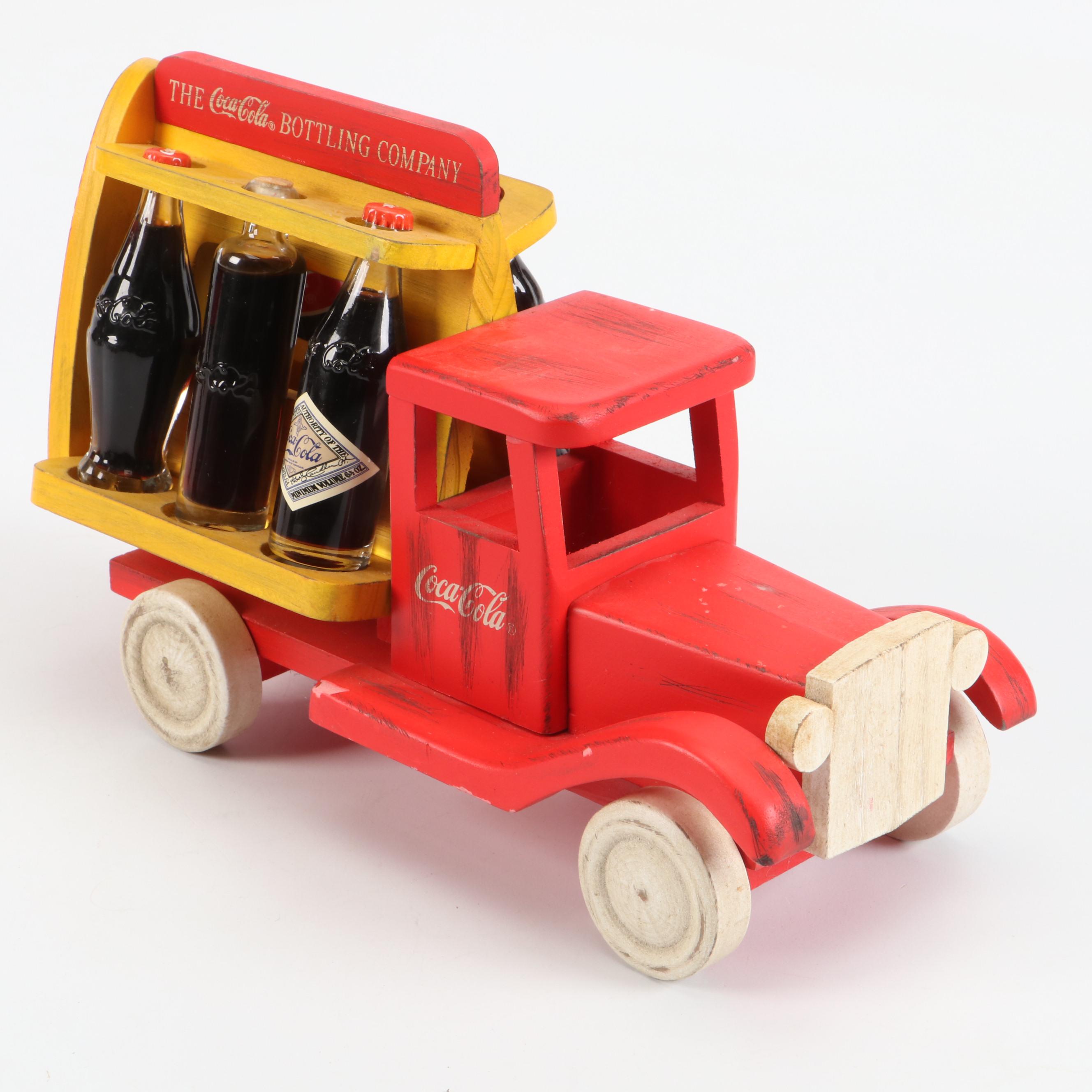 Coca-Cola Diecast Semi-Trucks, Delivery Trucks, Speedboat and Painted Wood Truck