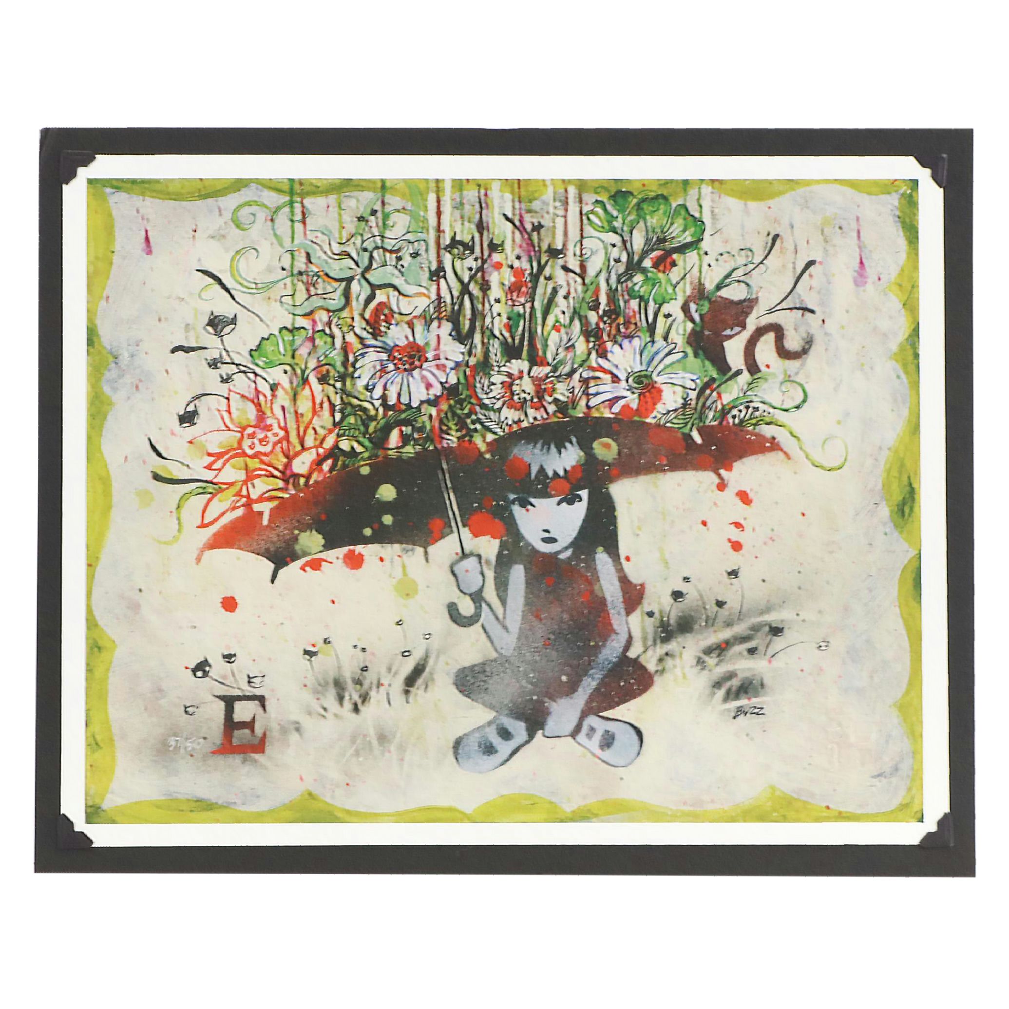 Buzz Parker Serigraph "The Strange Rain"