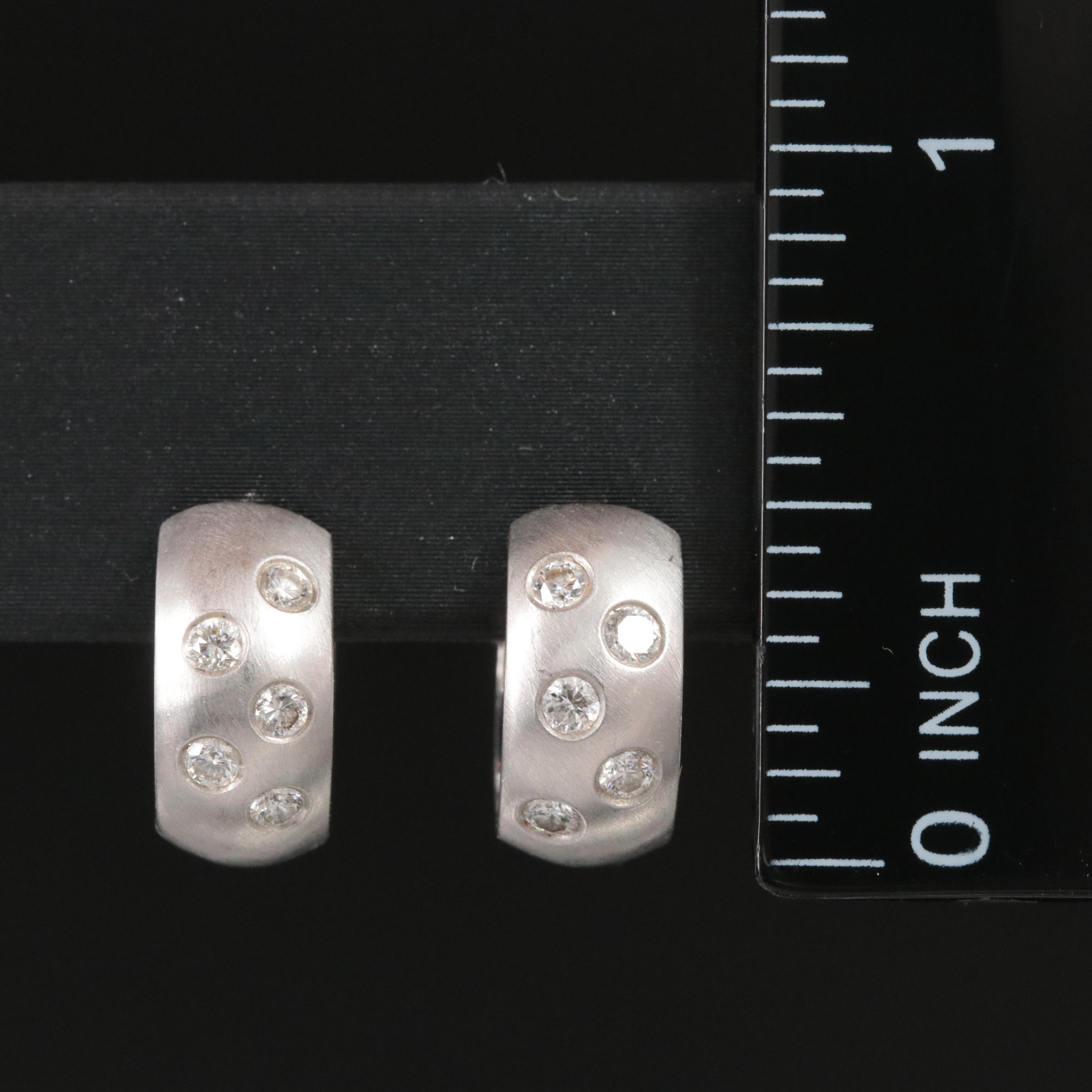 14K 0.37 CTW Diamond Huggie Hoop Earrings