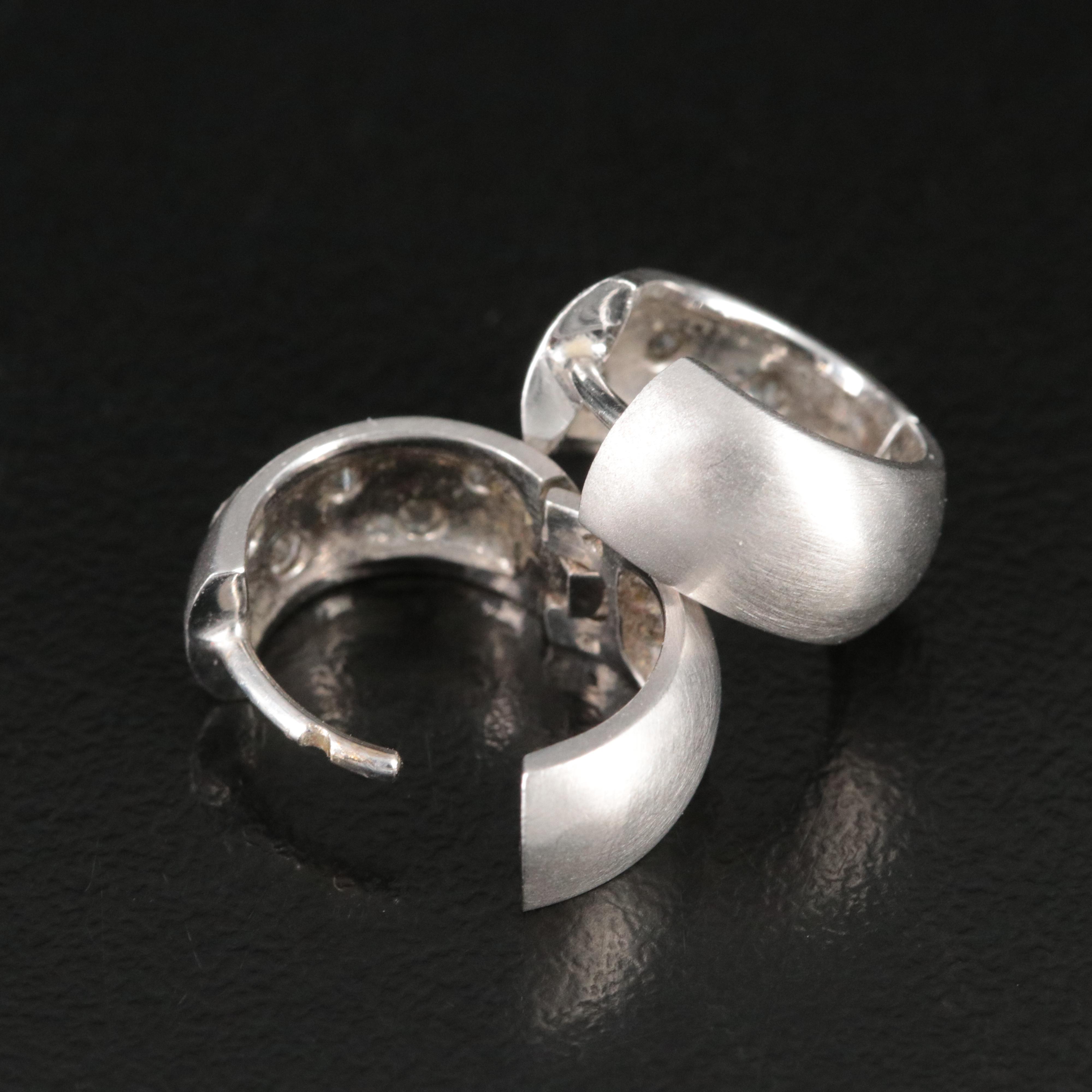 14K 0.37 CTW Diamond Huggie Hoop Earrings