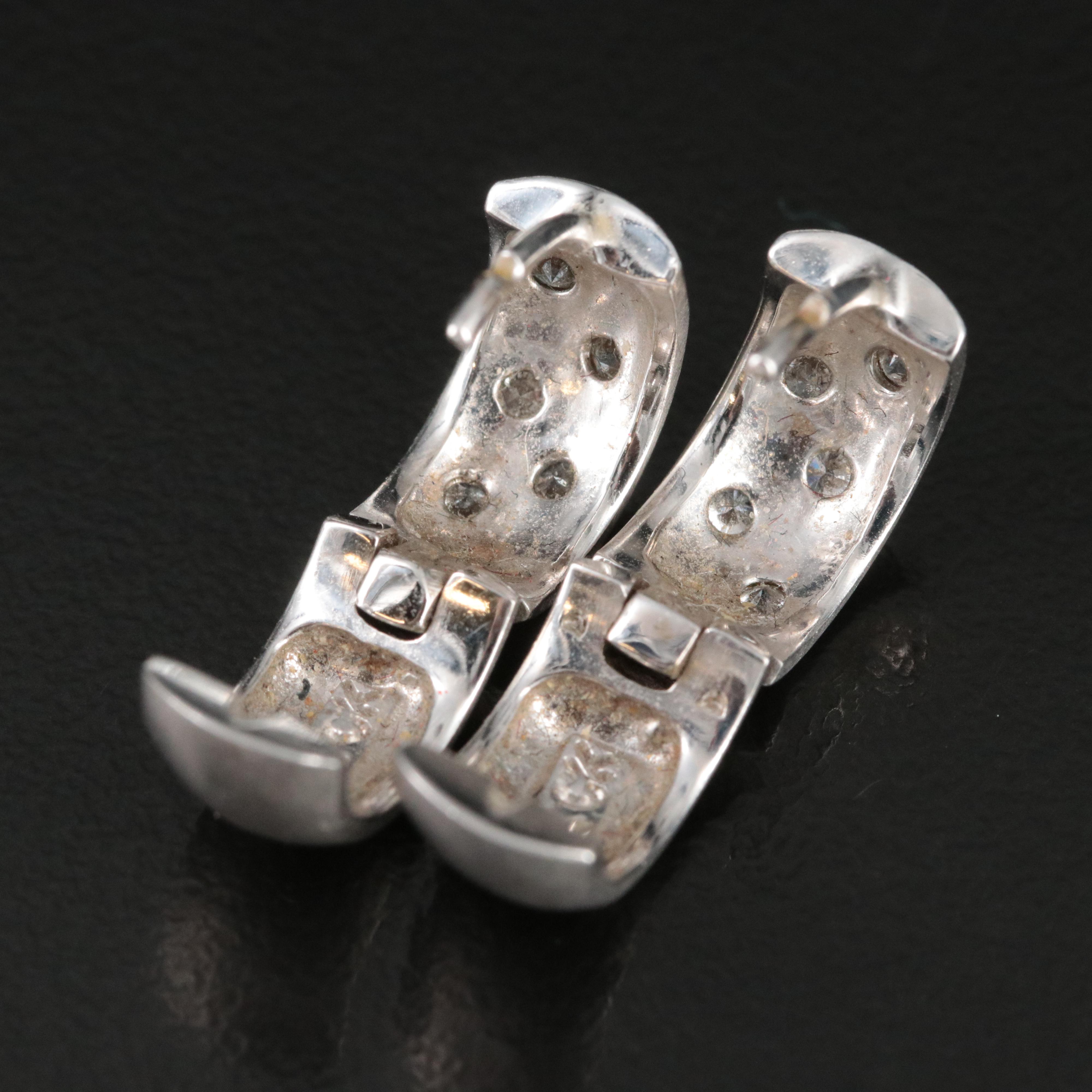 14K 0.37 CTW Diamond Huggie Hoop Earrings