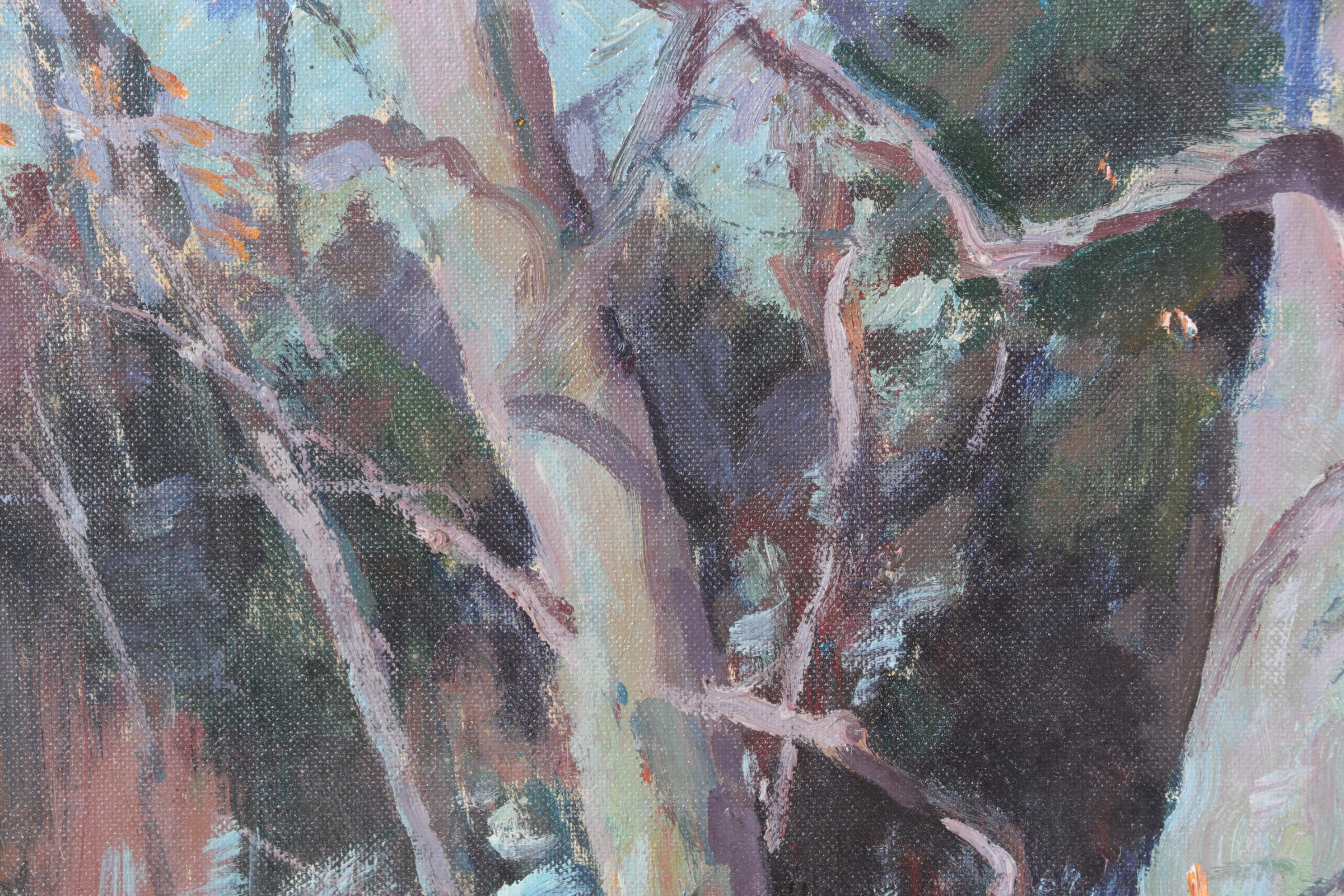 Emile Albert Gruppé Impressionistic Winter Landscape Oil Painting