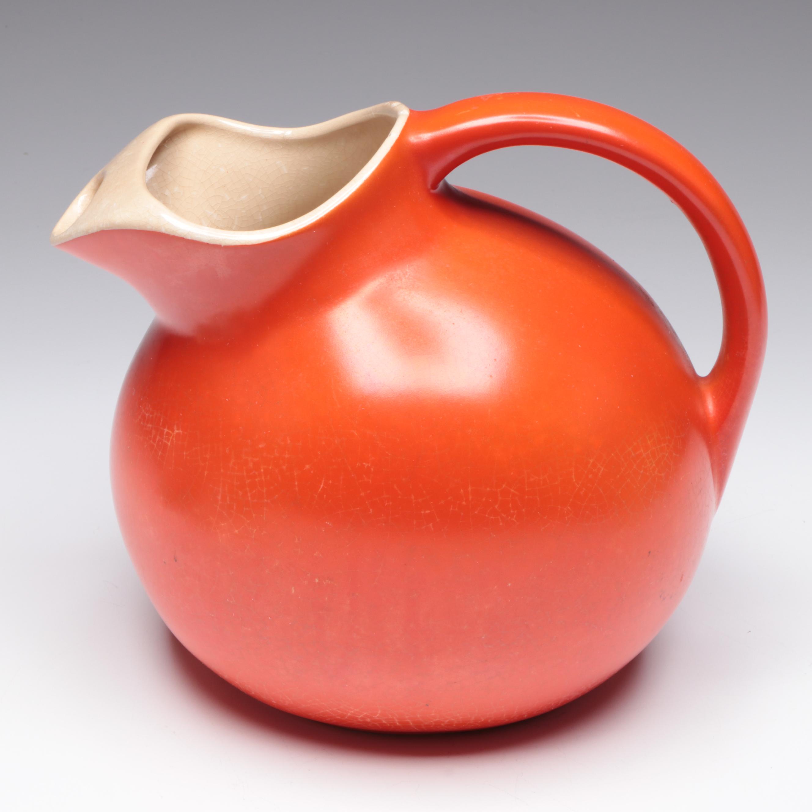 Mid Century Modern Ceramic Ball Jug with Other Glassware and Napkin Holder