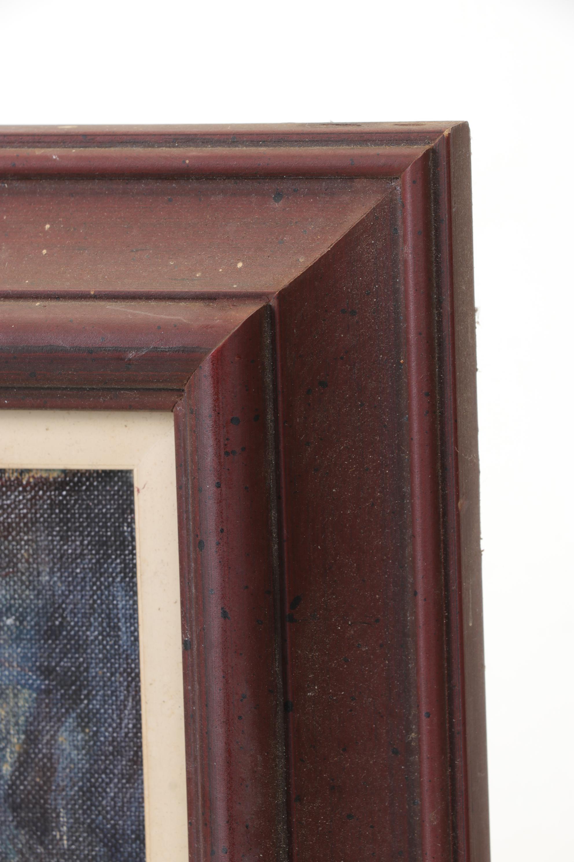 Emile Albert Gruppé Impressionistic Winter Landscape Oil Painting