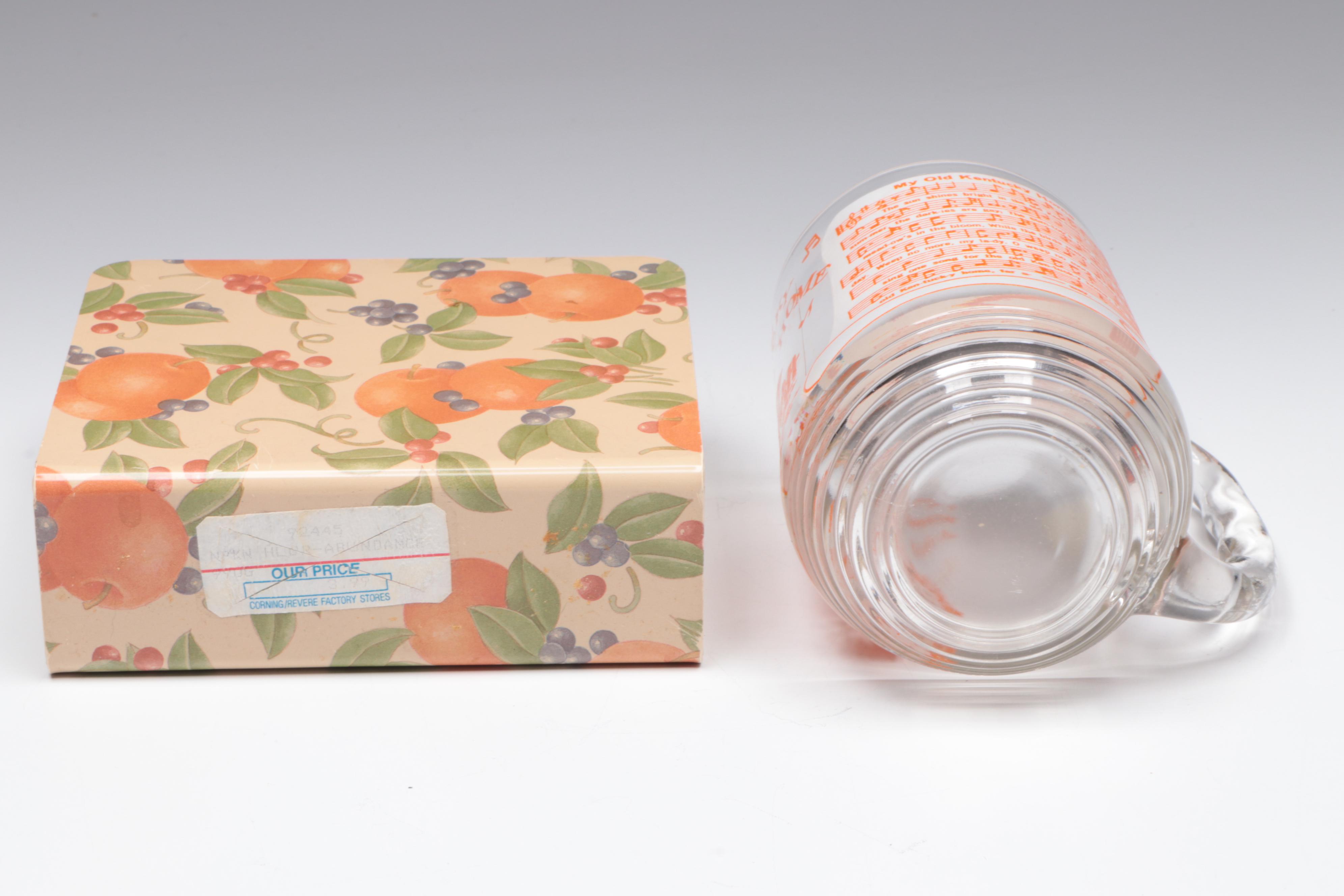 Mid Century Modern Ceramic Ball Jug with Other Glassware and Napkin Holder