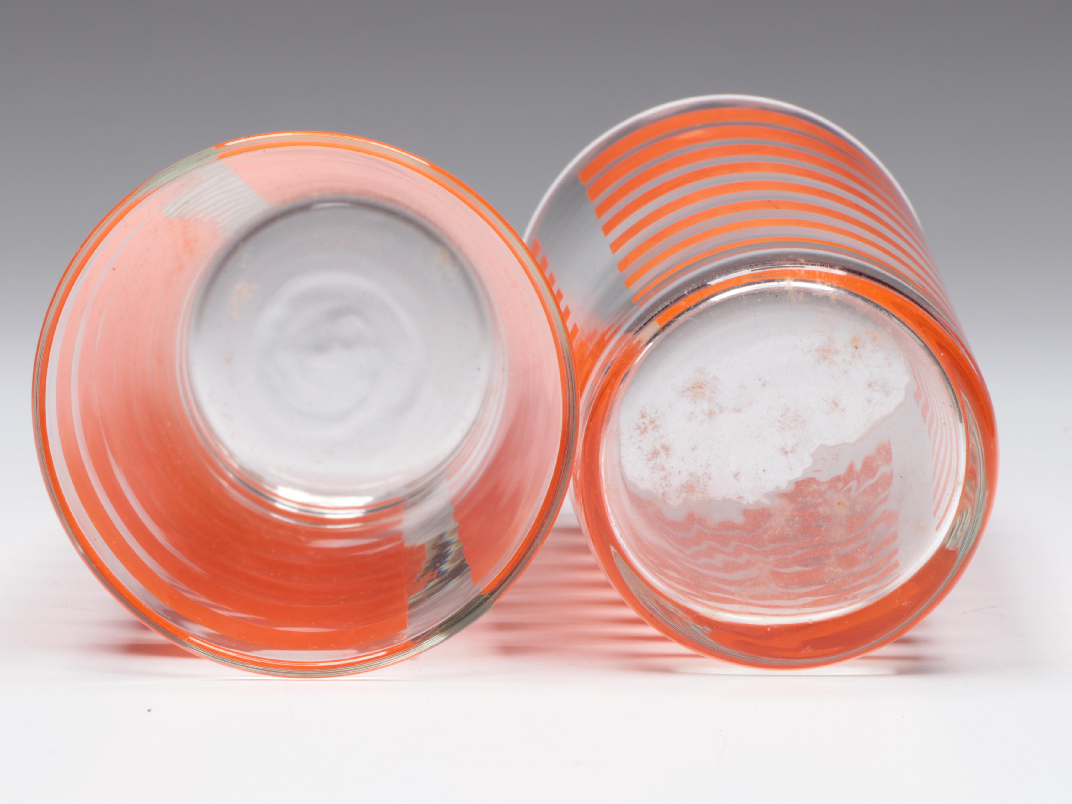 Mid Century Modern Ceramic Ball Jug with Other Glassware and Napkin Holder