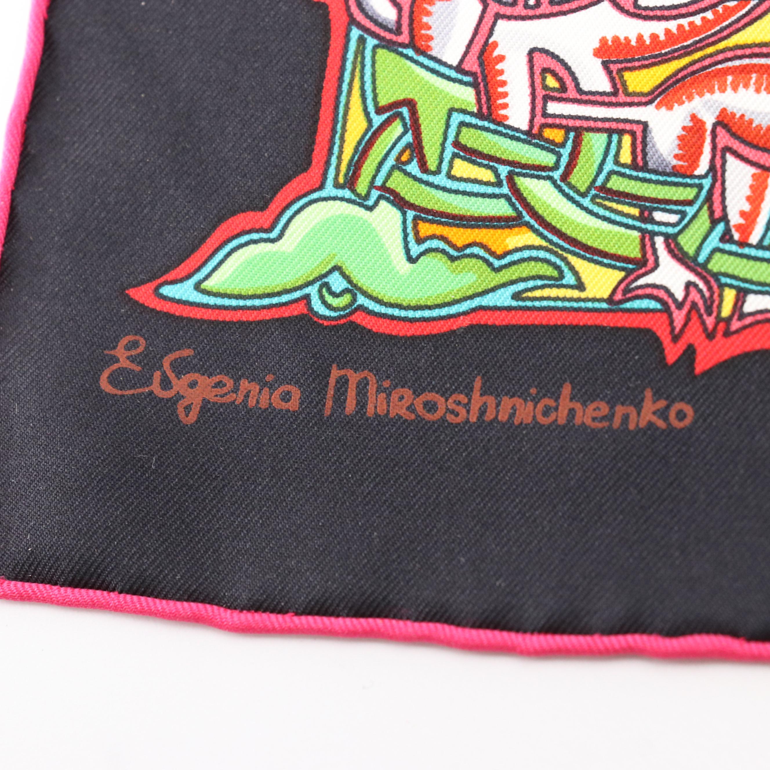 Hermès "Alphabet Russe" Silk Scarf 90