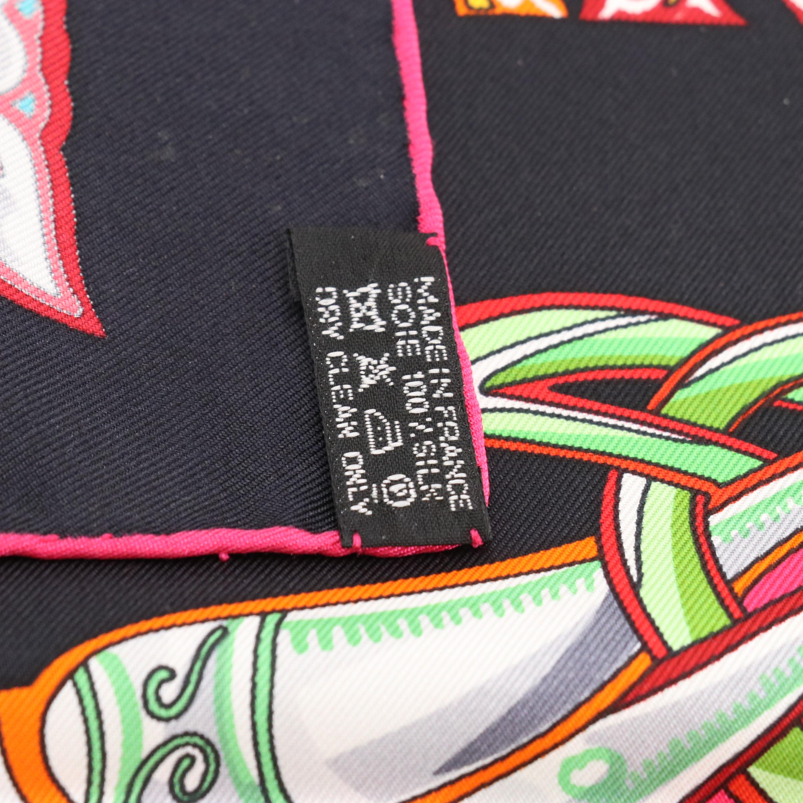 Hermès "Alphabet Russe" Silk Scarf 90