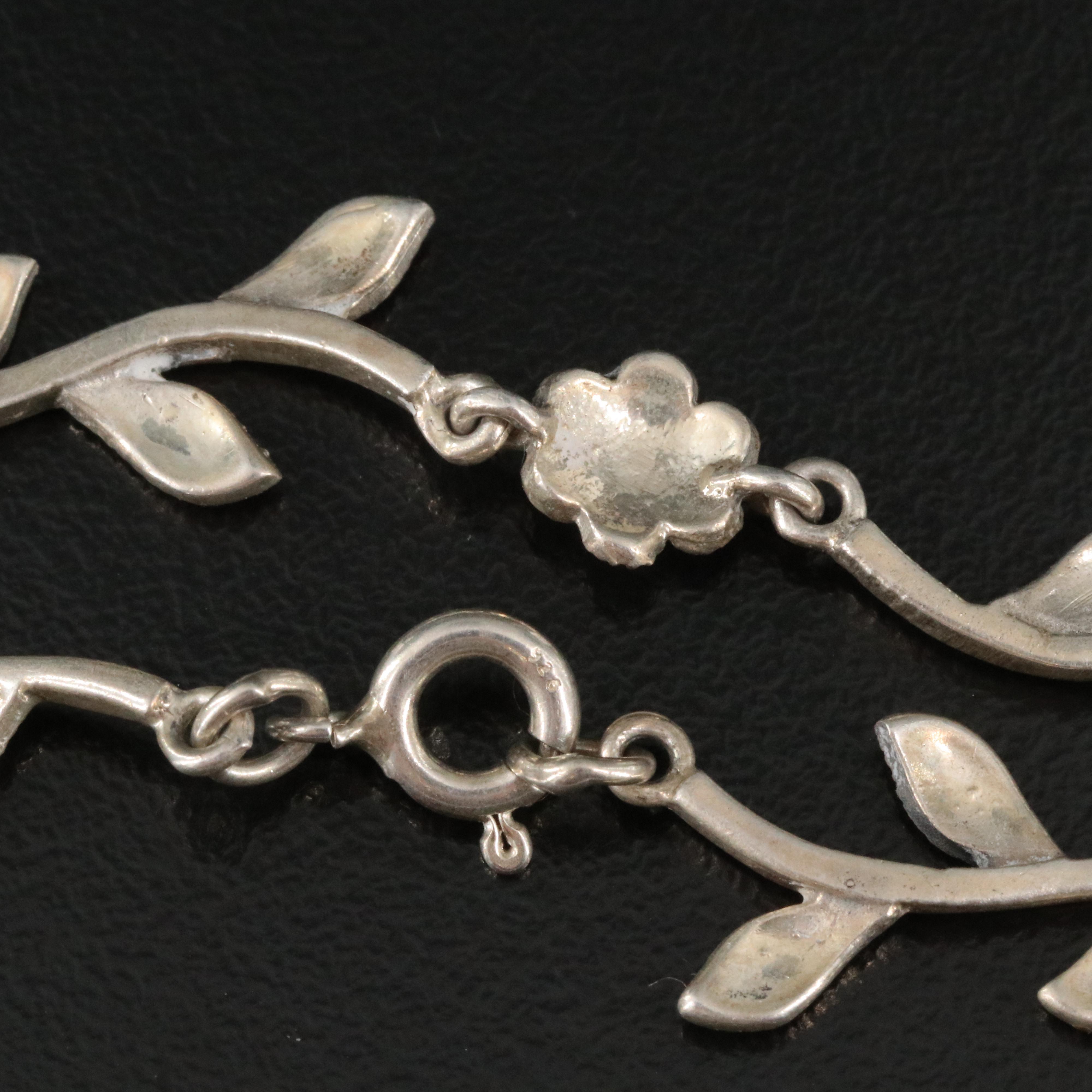 Sterling Marcasite Foliate Necklace