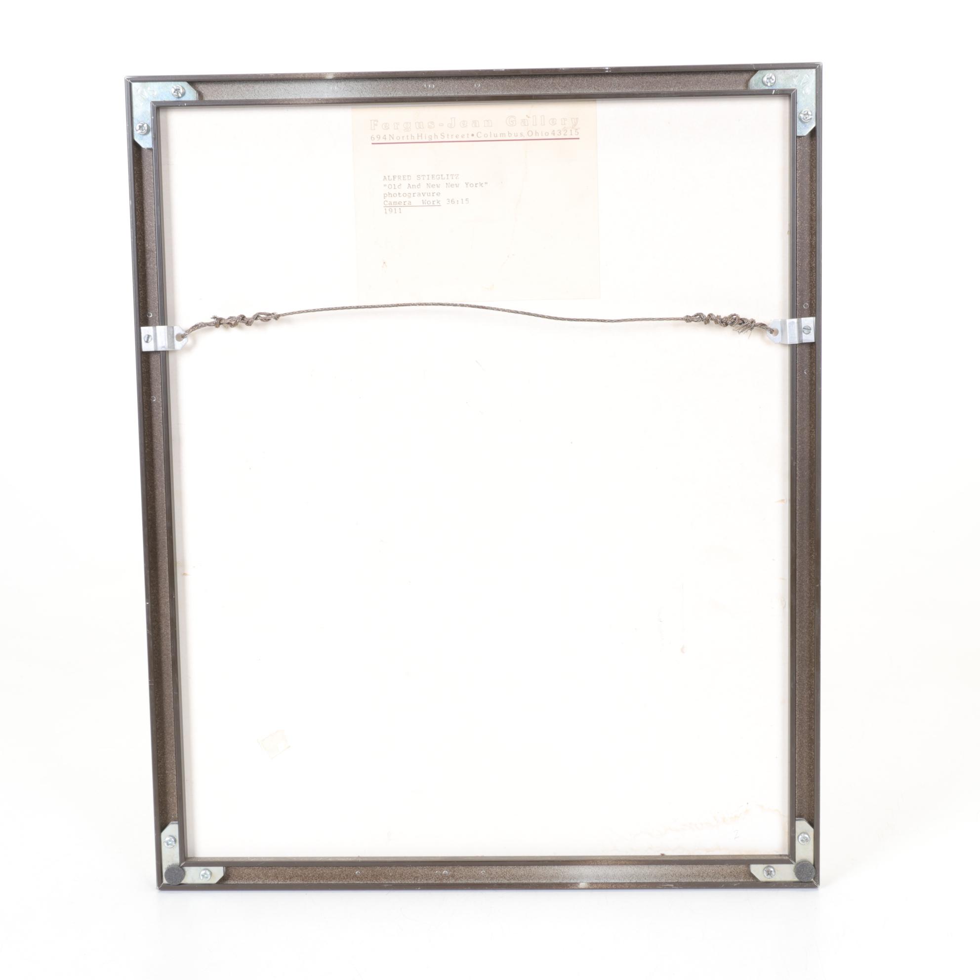 Alfred Stieglitz Photogravure "Old And New New York," 1911