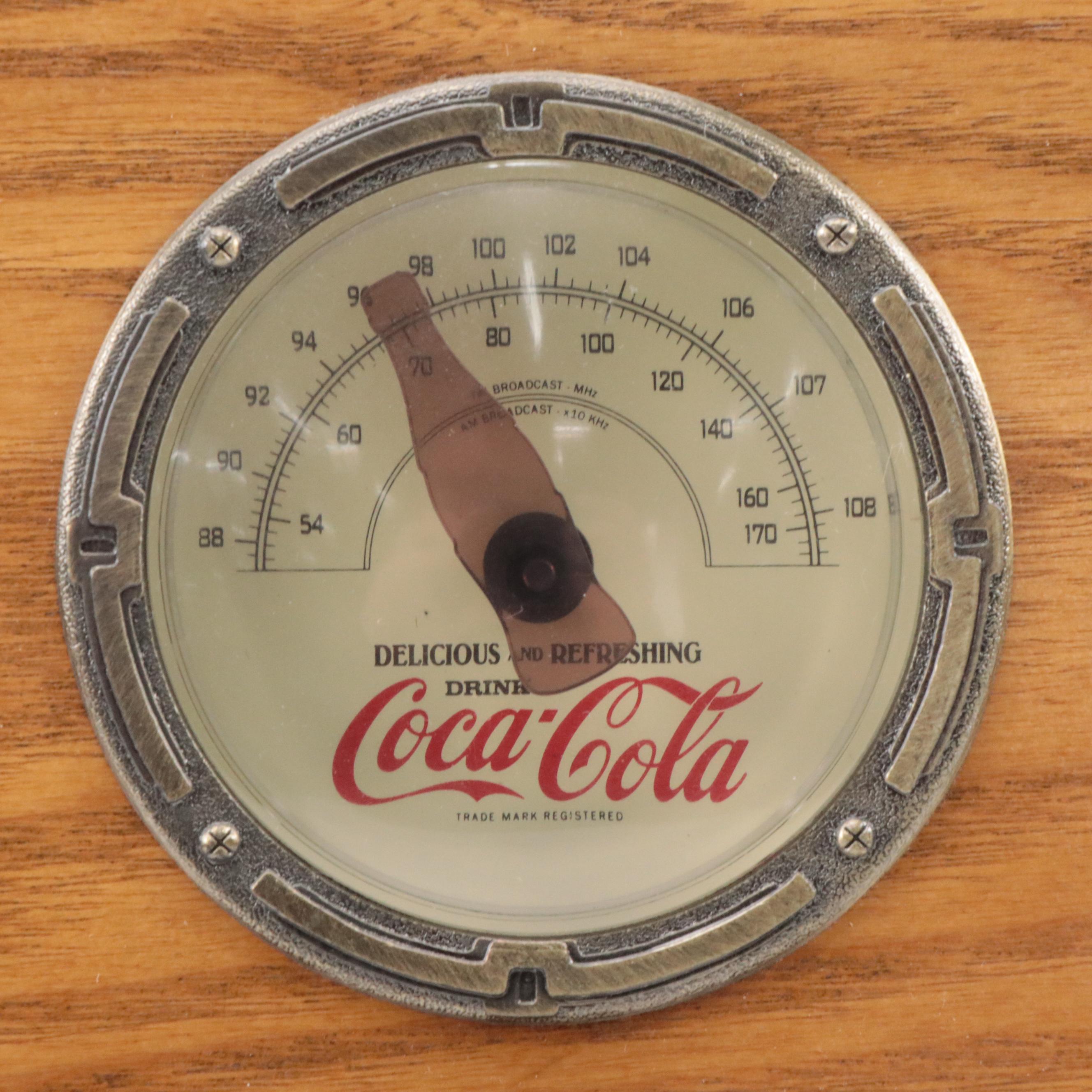 Coca-Cola Finished Wood Radio and Plastic Table Lamp with More