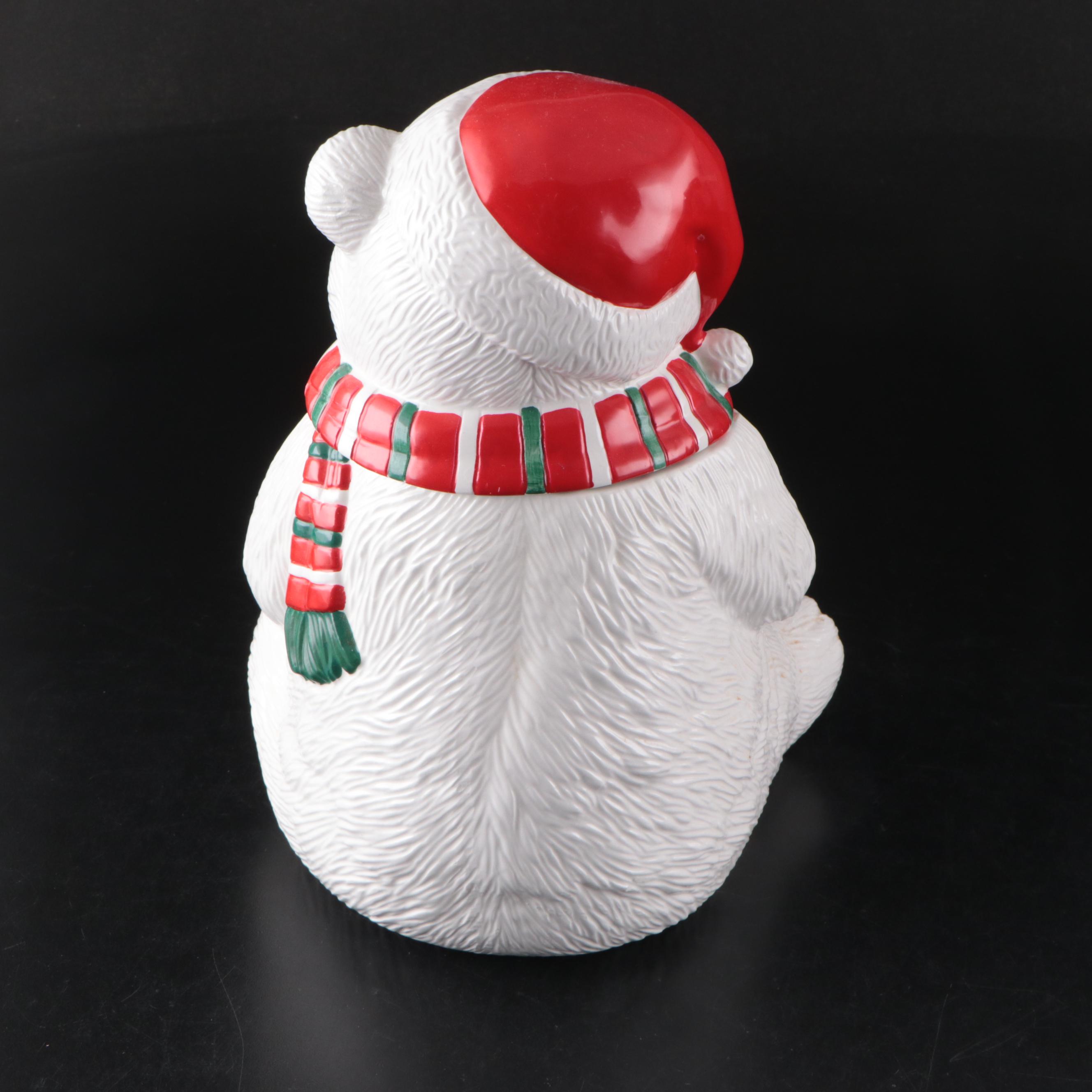 Coca-Cola Polar Bear Cookie Jar with Ornaments, Cookie Platter and More