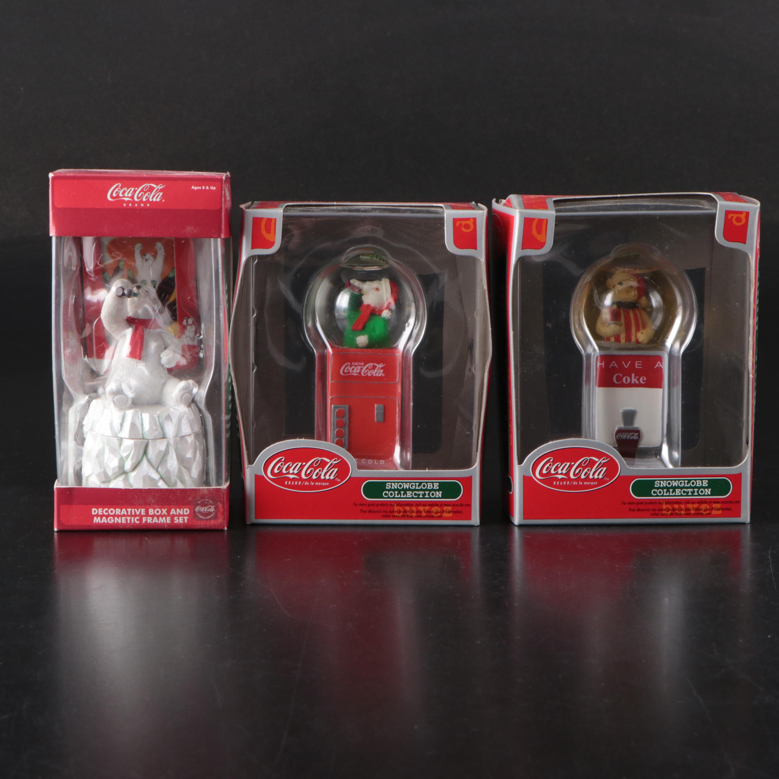 Coca-Cola Polar Bear Cookie Jar with Ornaments, Cookie Platter and More