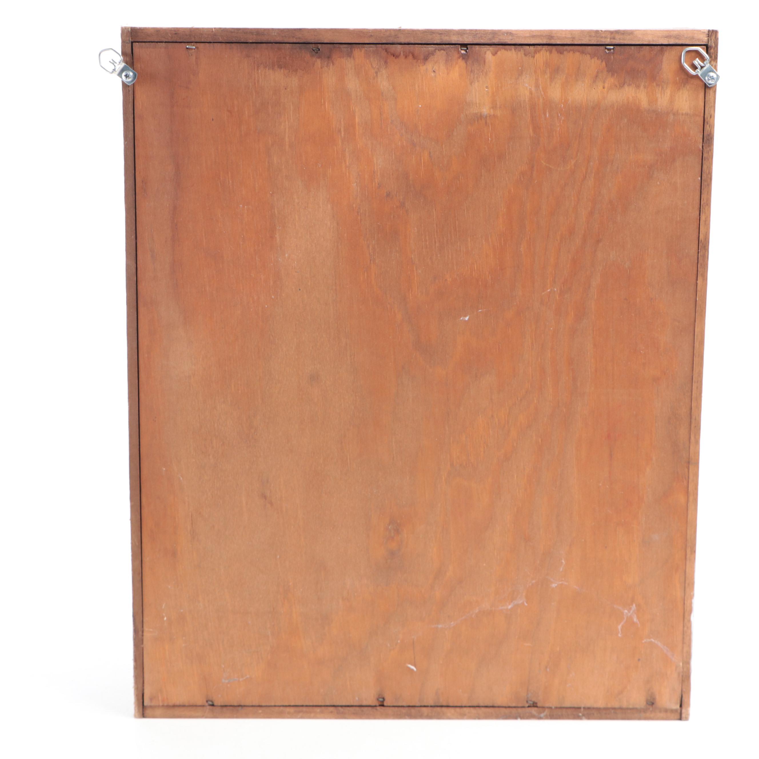 Wood Crate Wall Cabinet with Other Coca-Cola Themed Merchandise in Curio Shelf