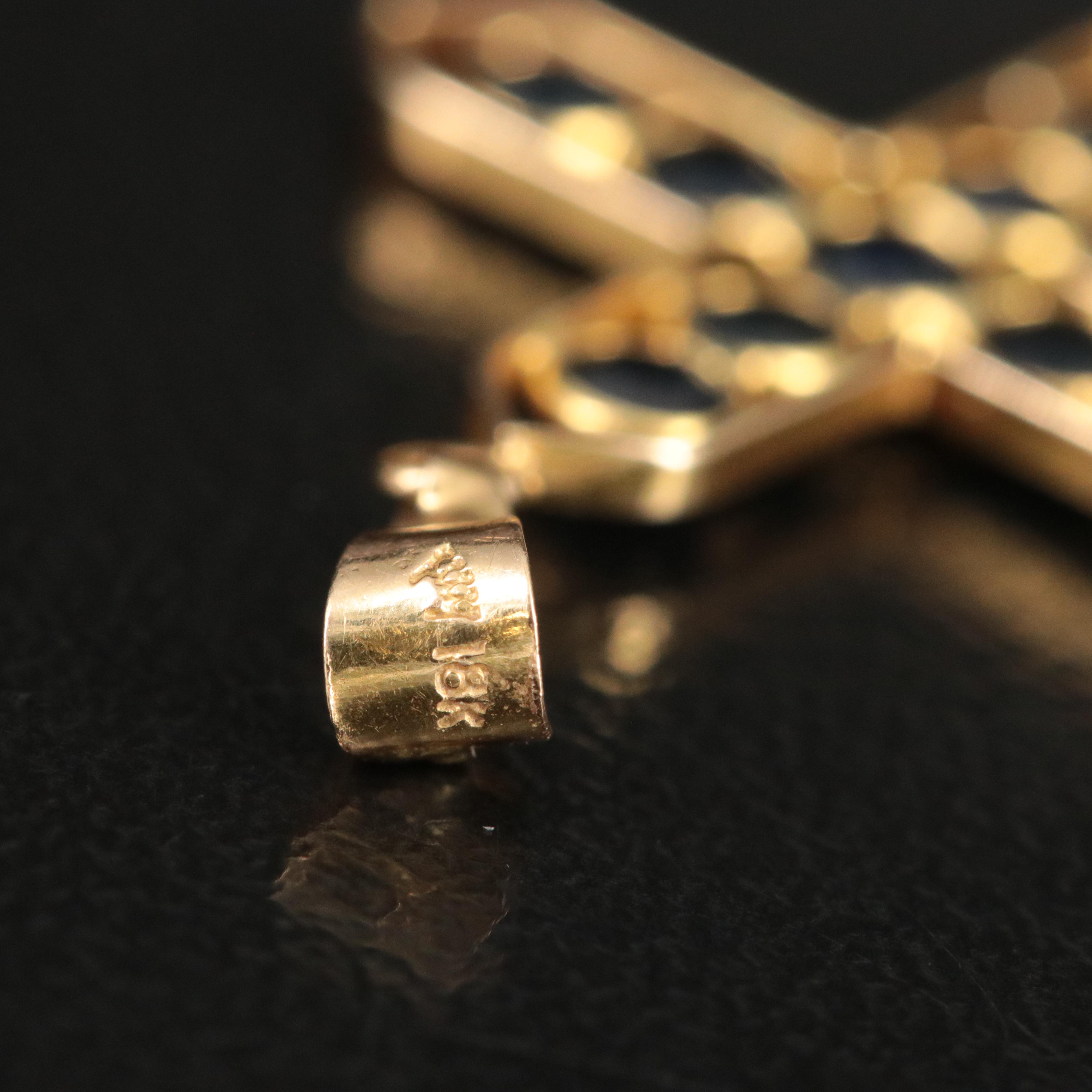 18K Sapphire Cross Pendant