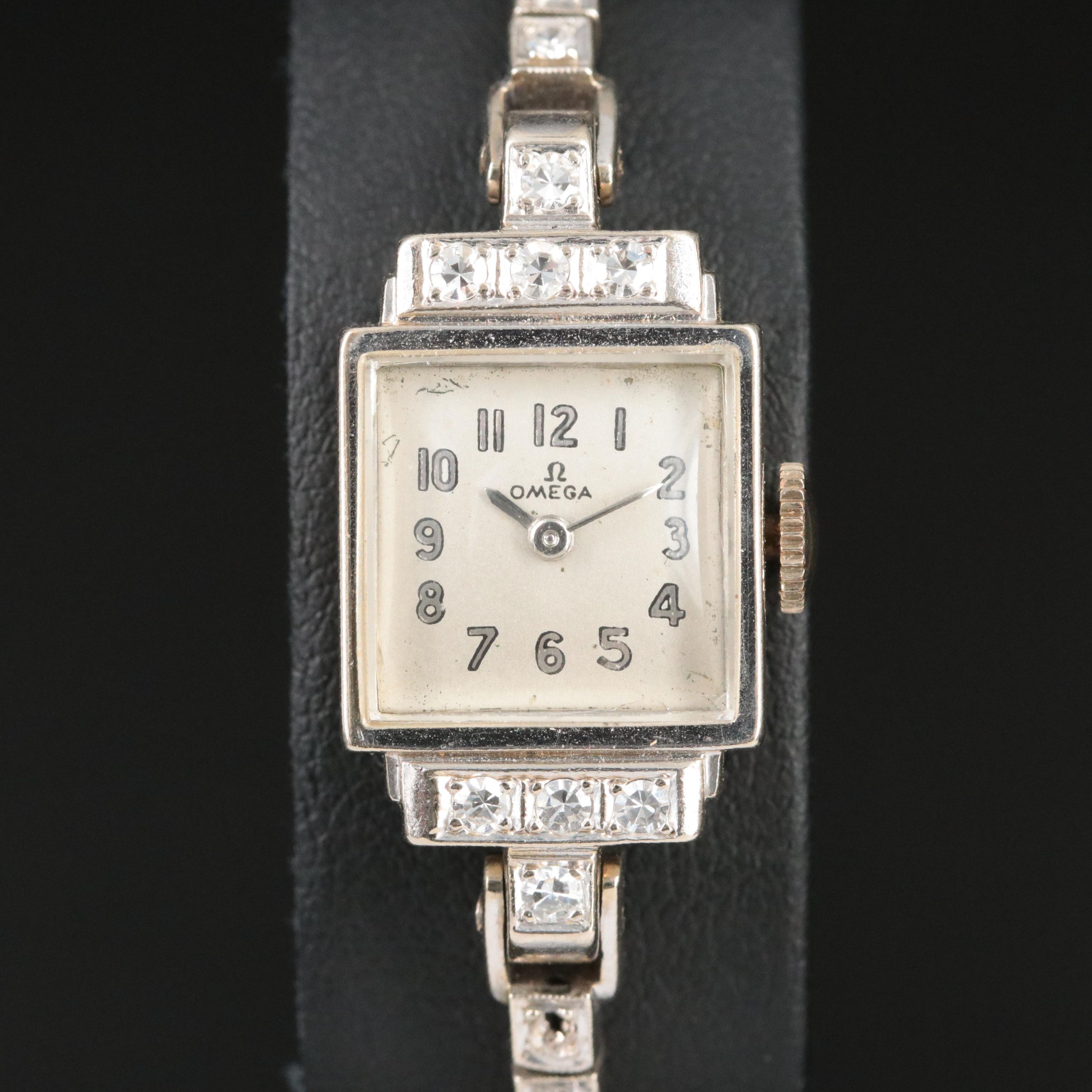 Vintage Omega 14K and Diamond Watch