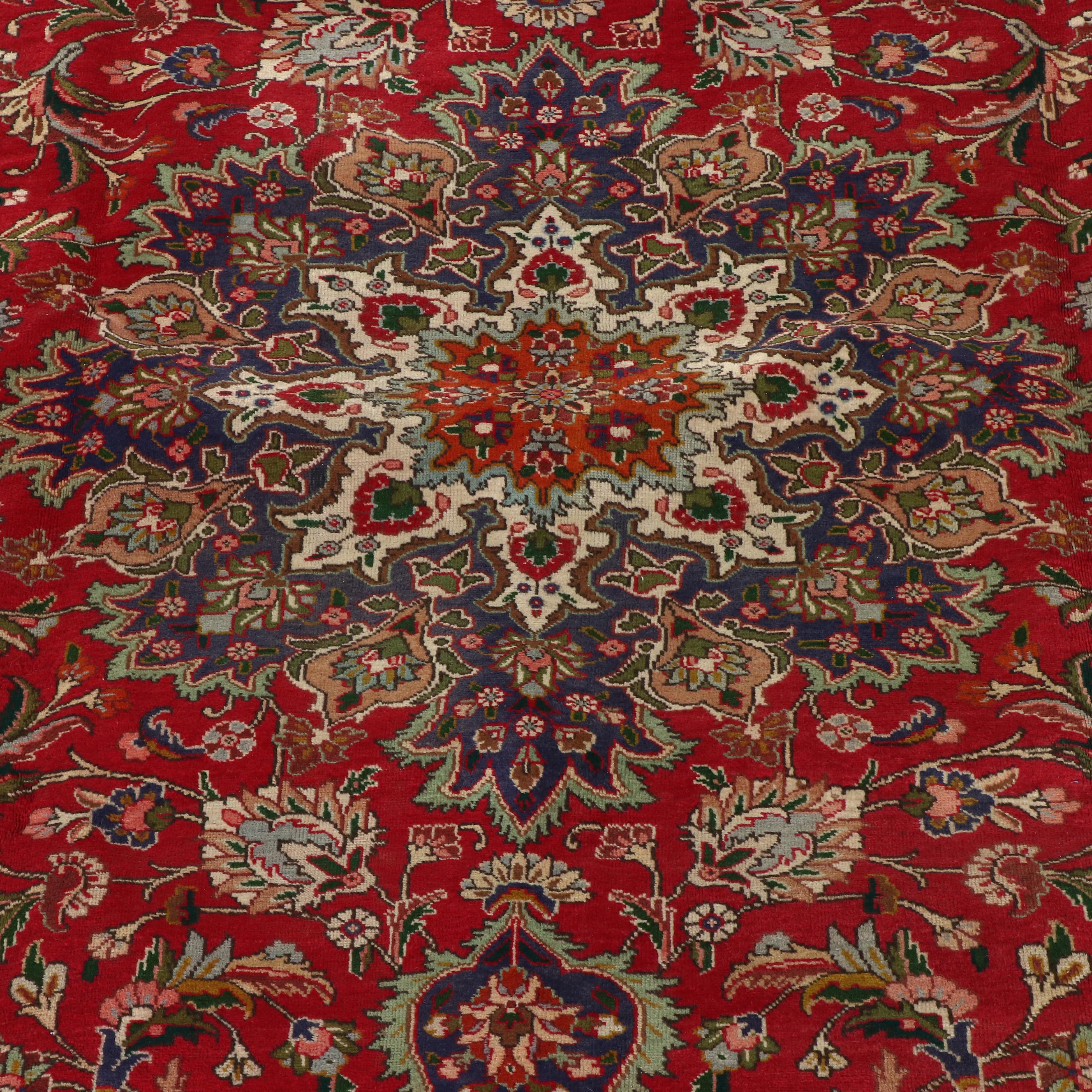 9'9 x 12'11 Hand-Knotted Persian Tabriz Room-Sized Rug