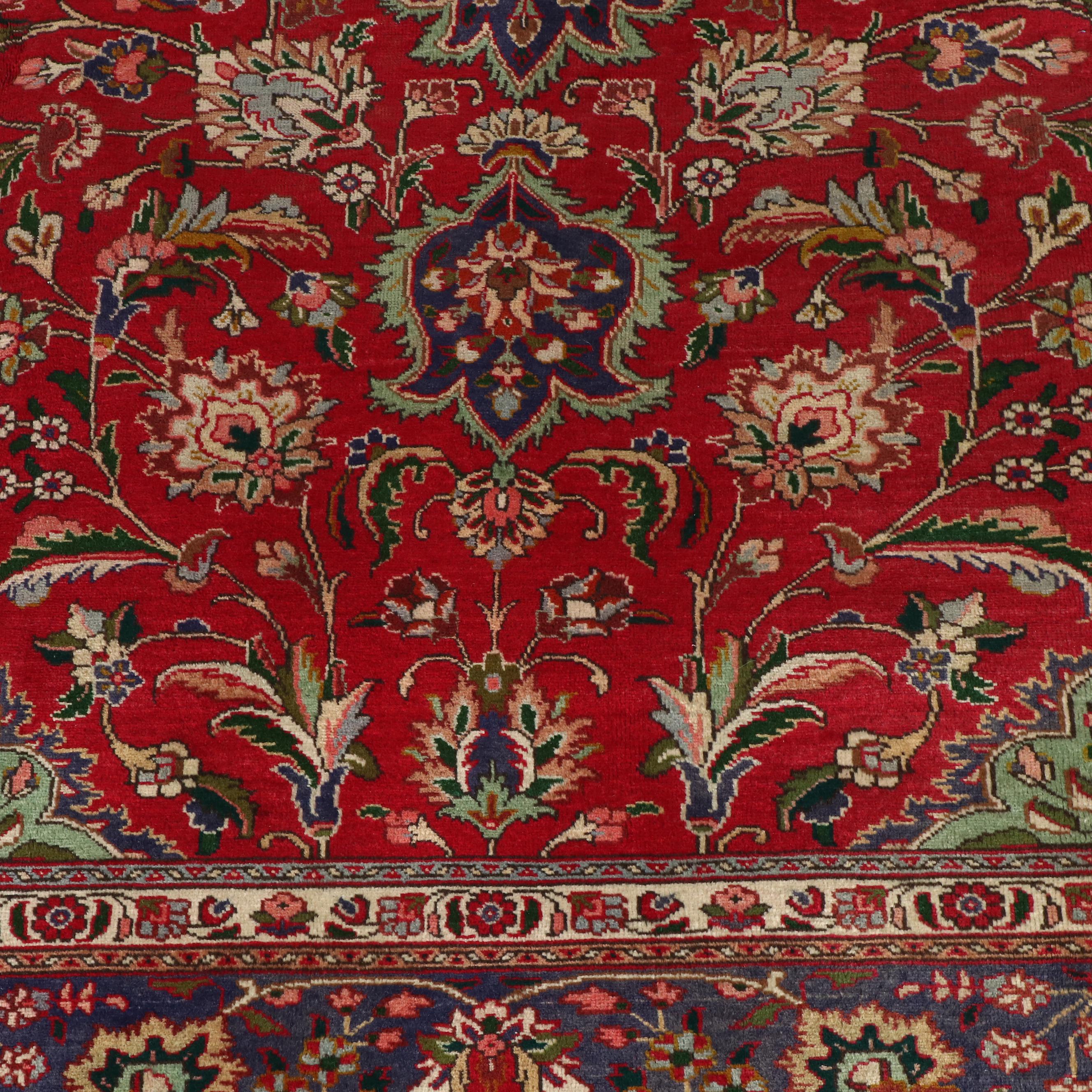 9'9 x 12'11 Hand-Knotted Persian Tabriz Room-Sized Rug