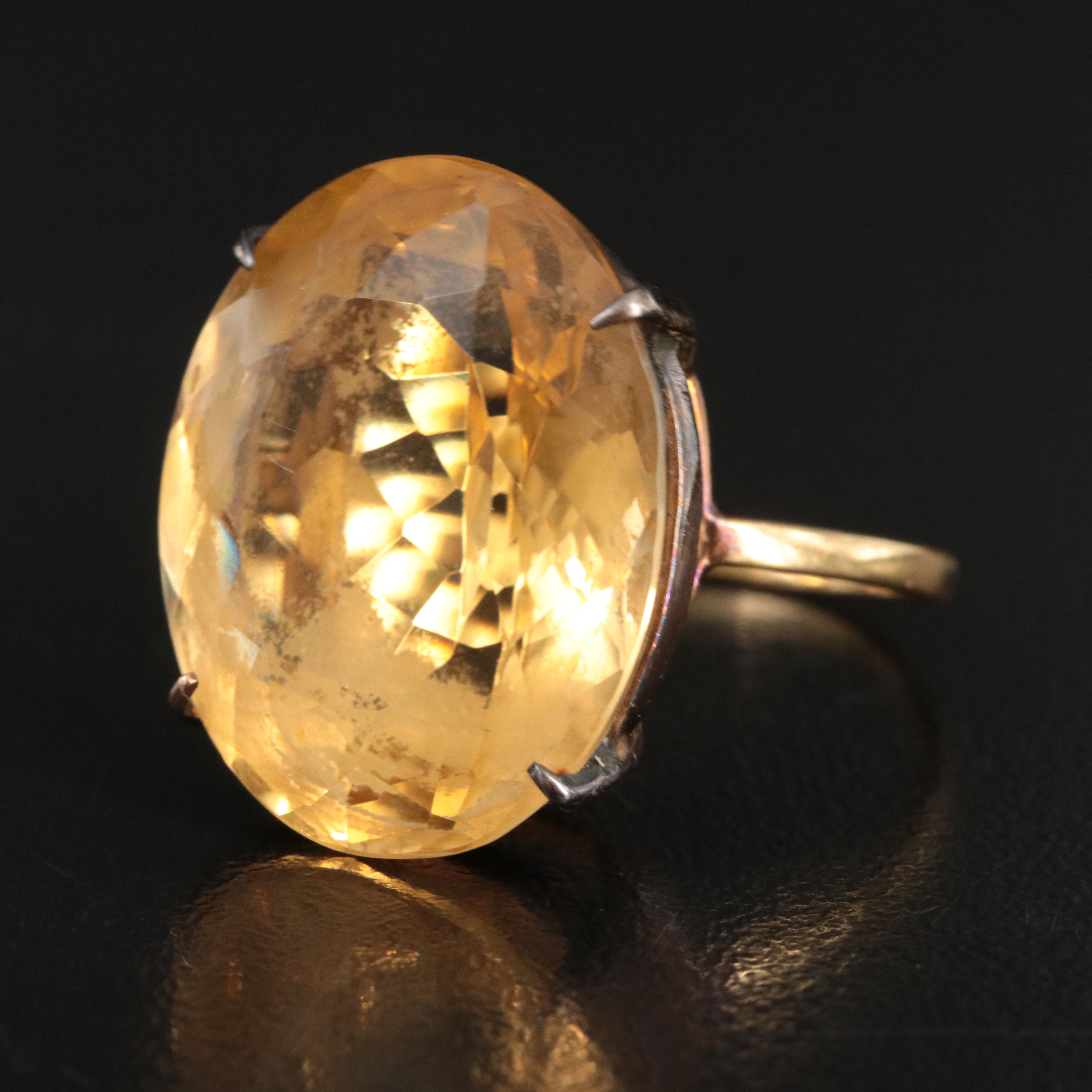 18K 24.90 CT Citrine Ring