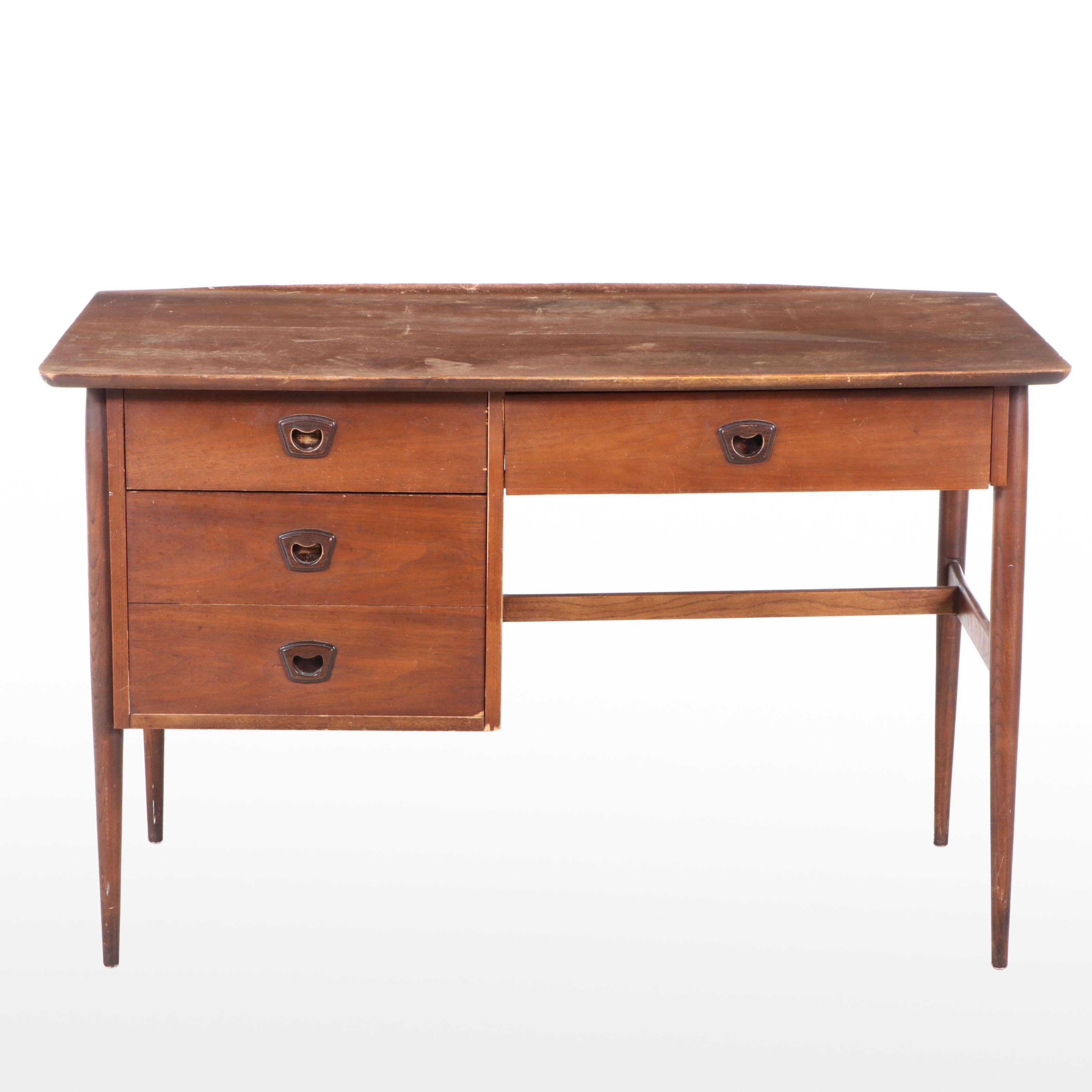 Bassett Furniture Mid Century Modern Walnut and Ash Desk