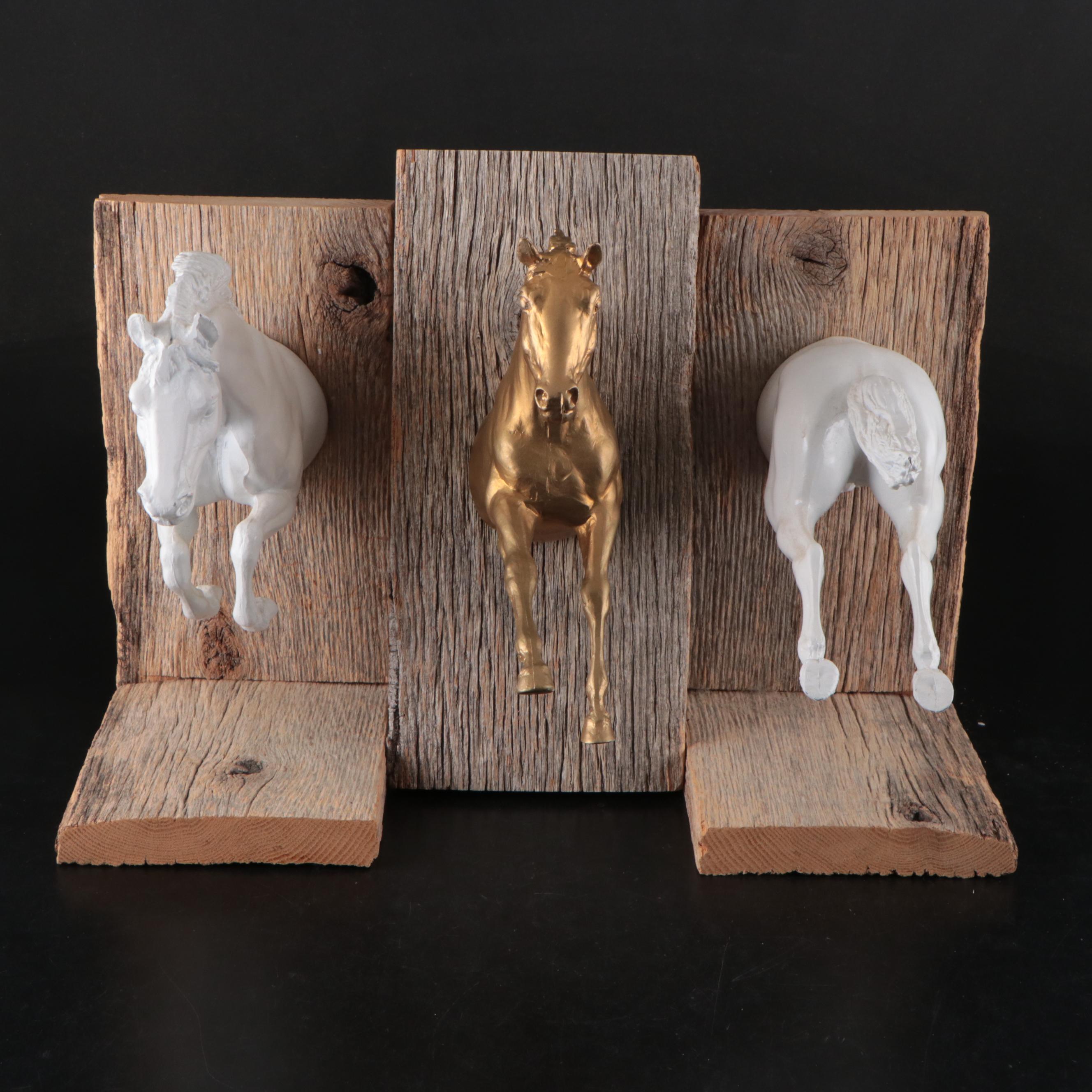 Lauren Radvansky "Equine" Bookends and Wall Hanging