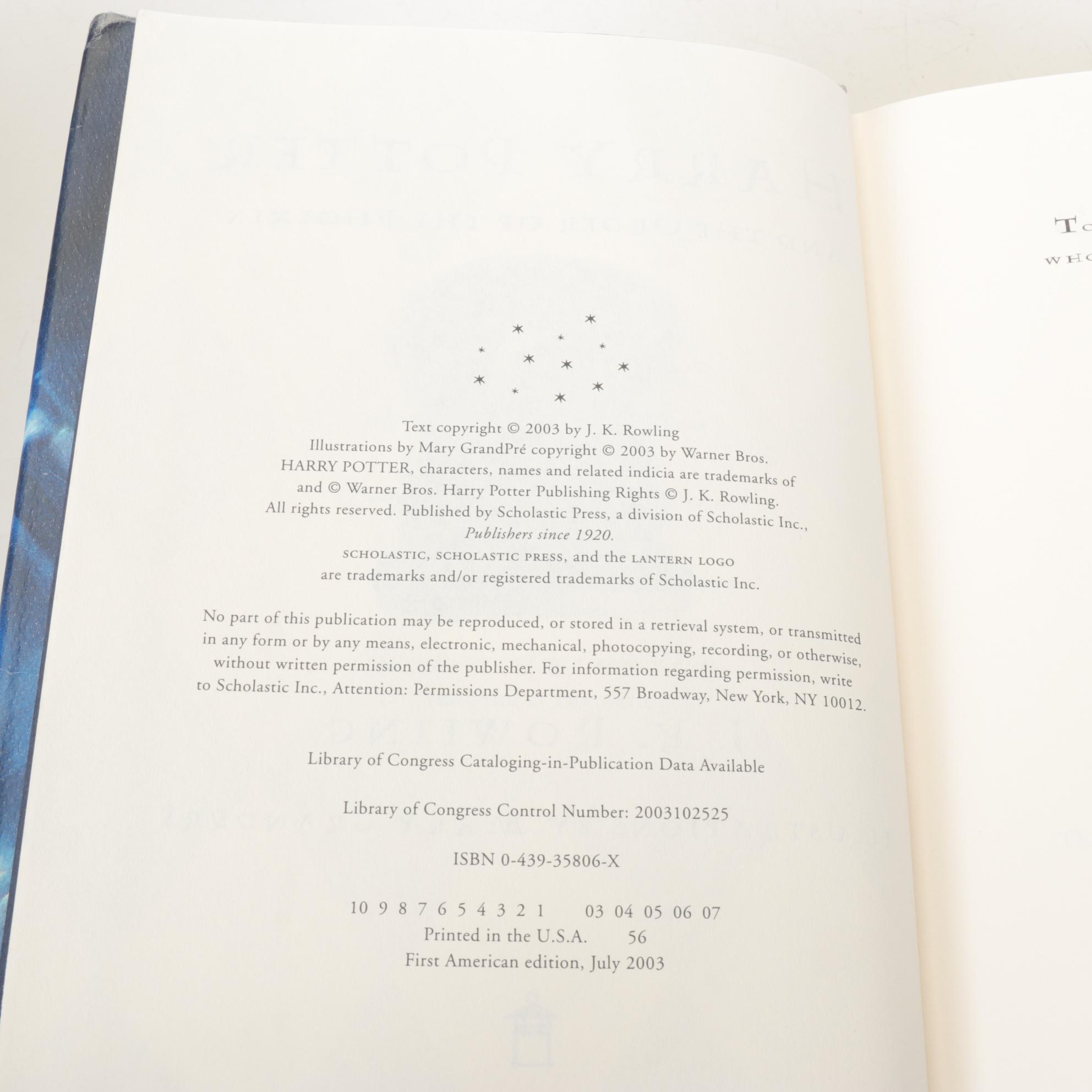 First American Edition "Harry Potter" Complete Series