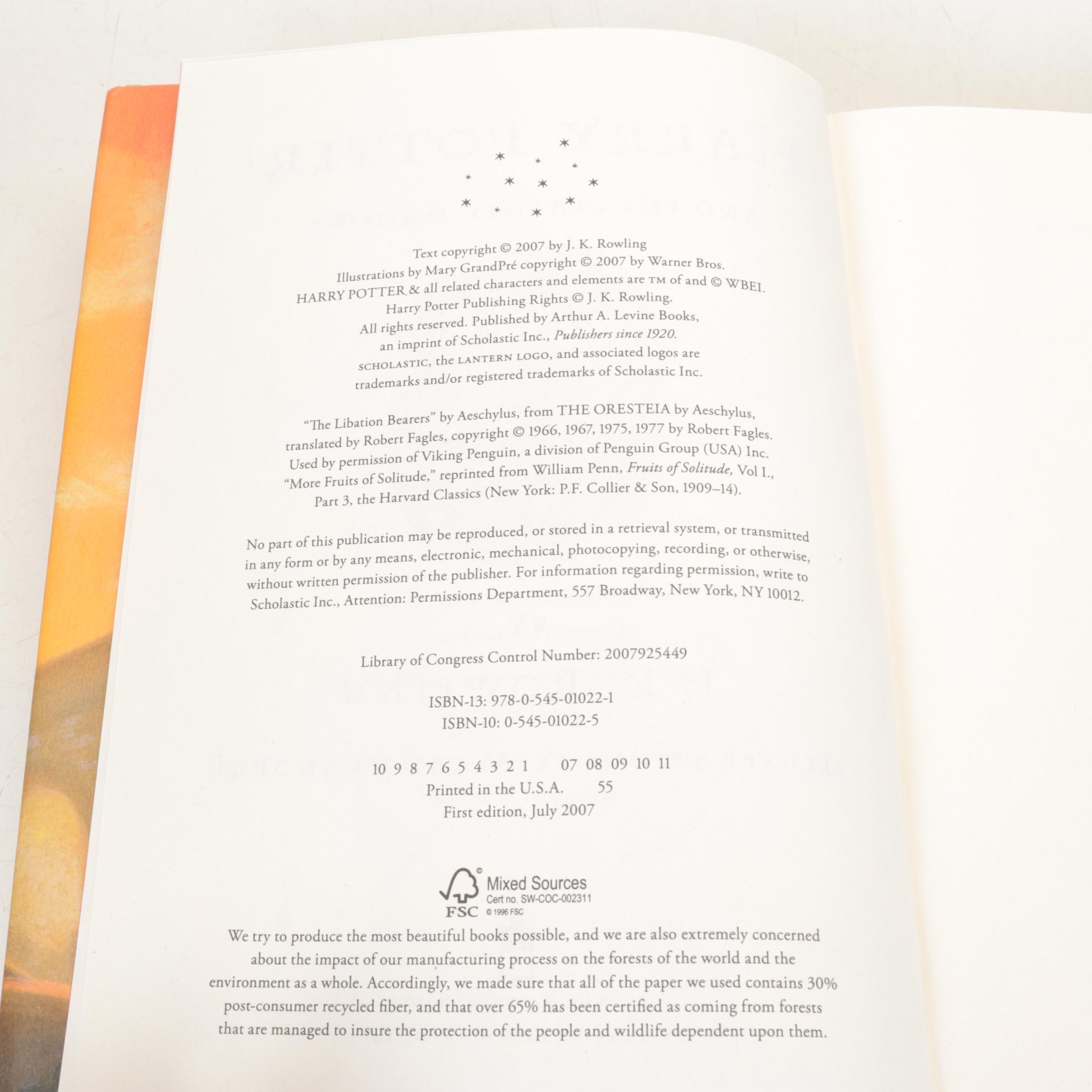 First American Edition "Harry Potter" Complete Series