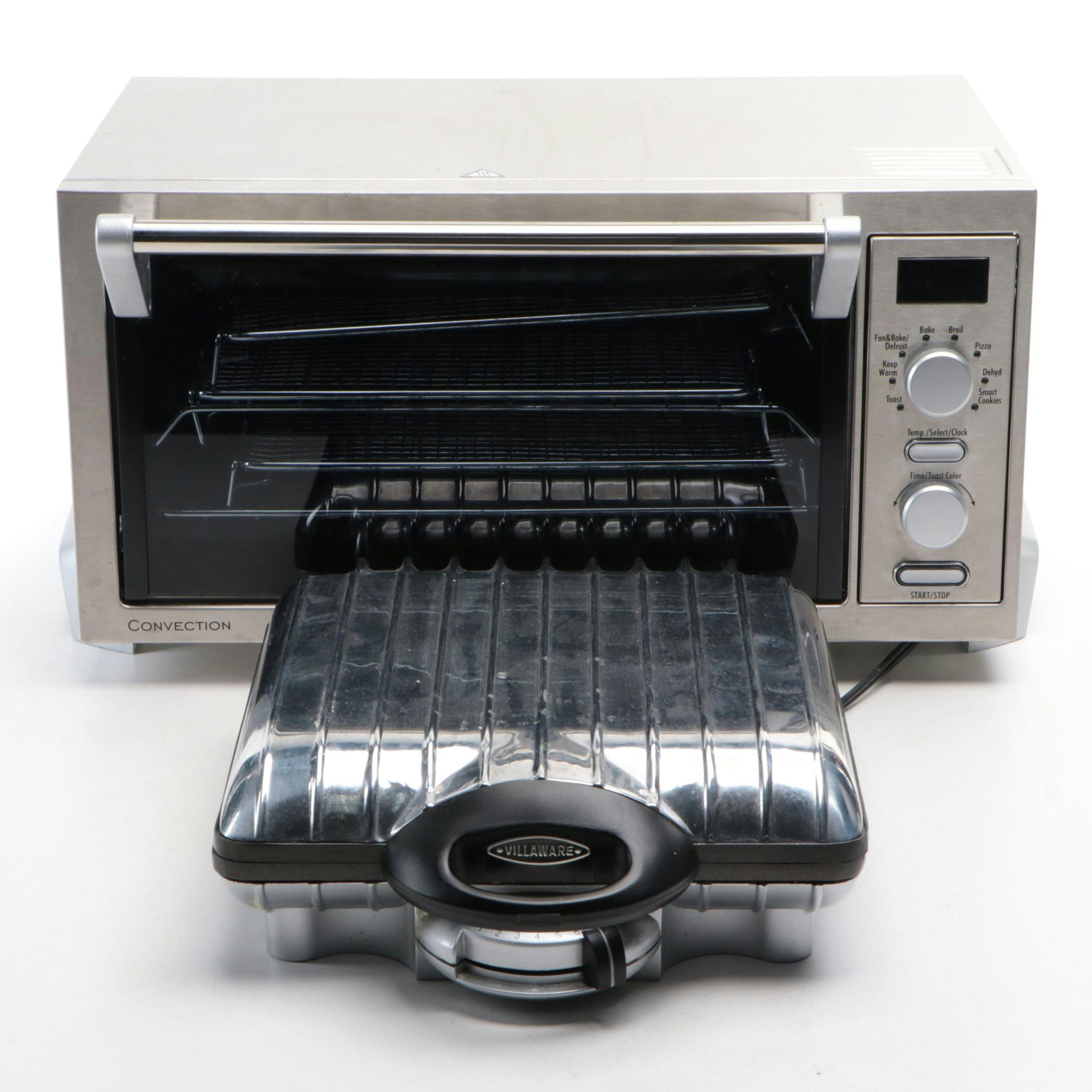 De'Longhi Convection Toaster Oven with Villaware Belgian Waffle Iron