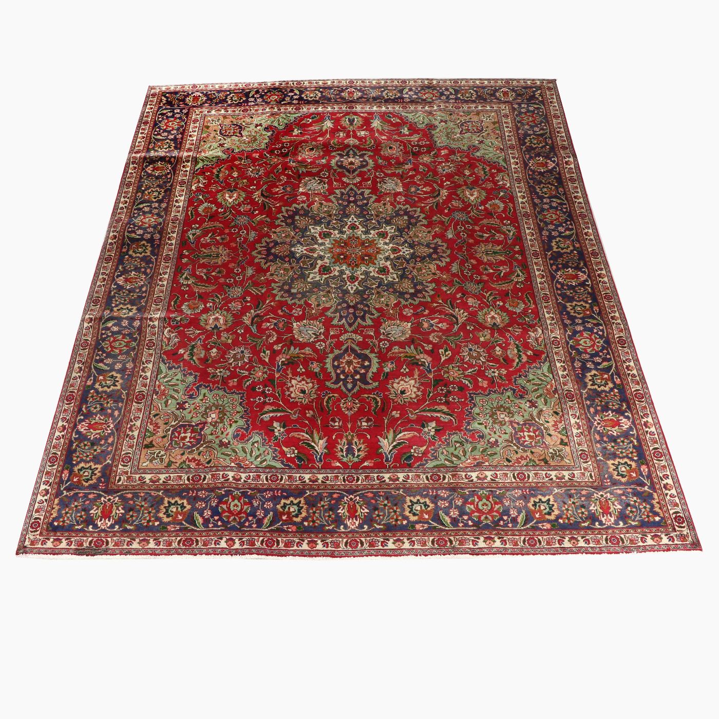 9'9 x 12'11 Hand-Knotted Persian Tabriz Room-Sized Rug