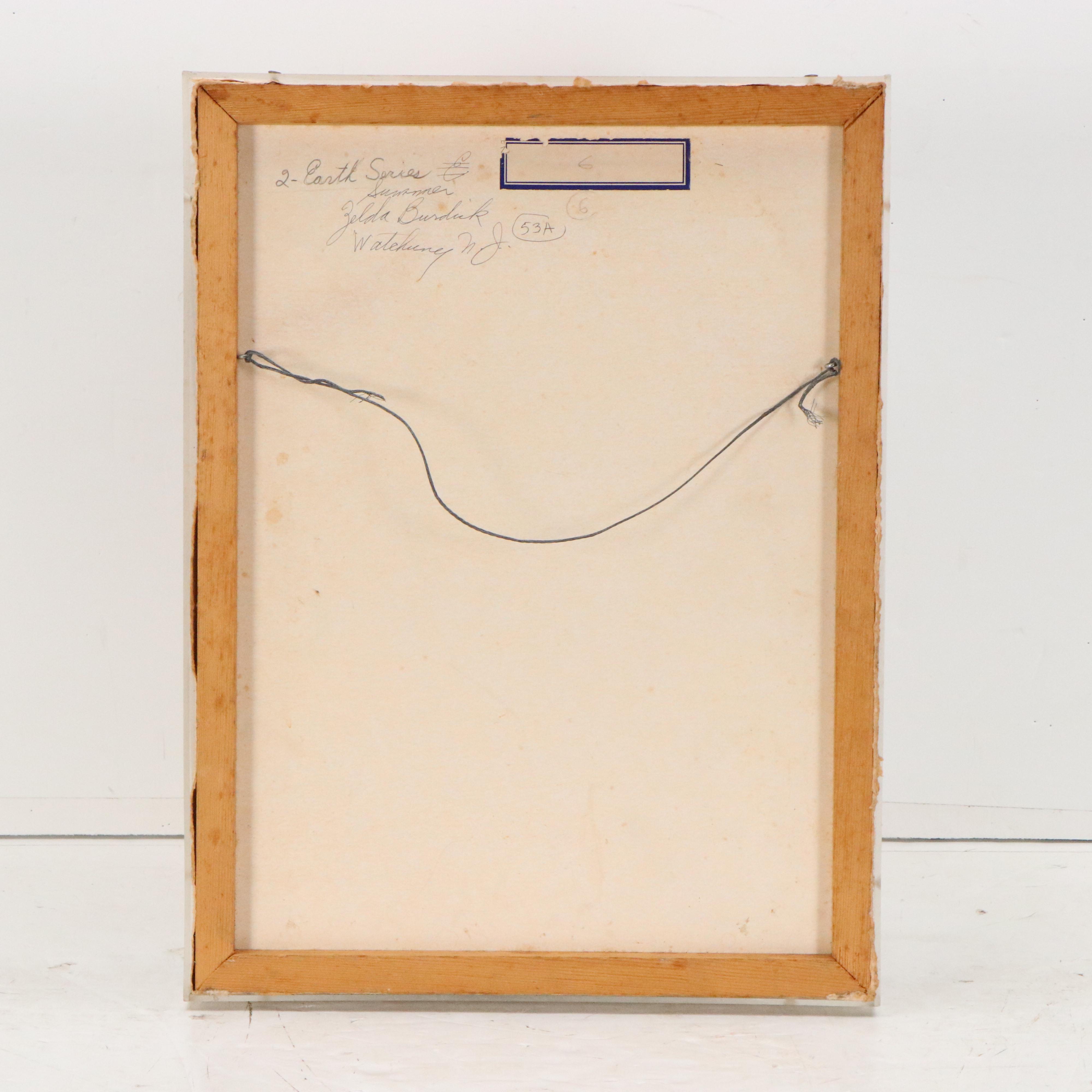 Zelda Burdick Mixed Media Collage "Summer, Earth Series" Late 20th Century