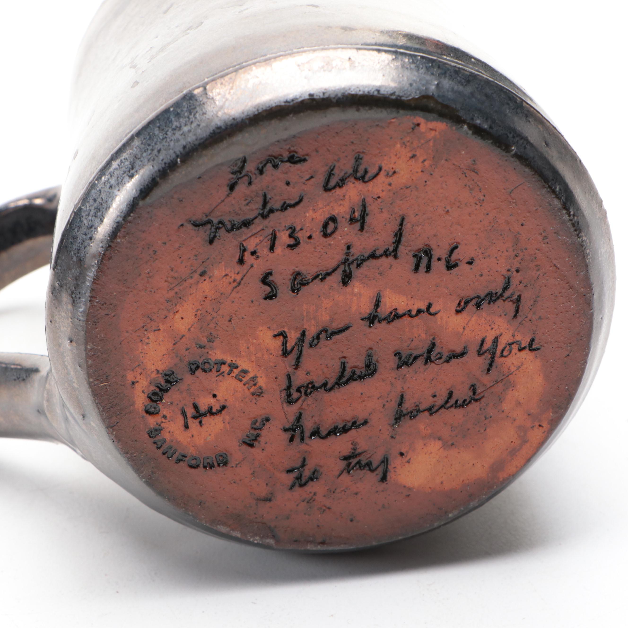 North Carolina Cole Pottery Plates, Bowl and Mug