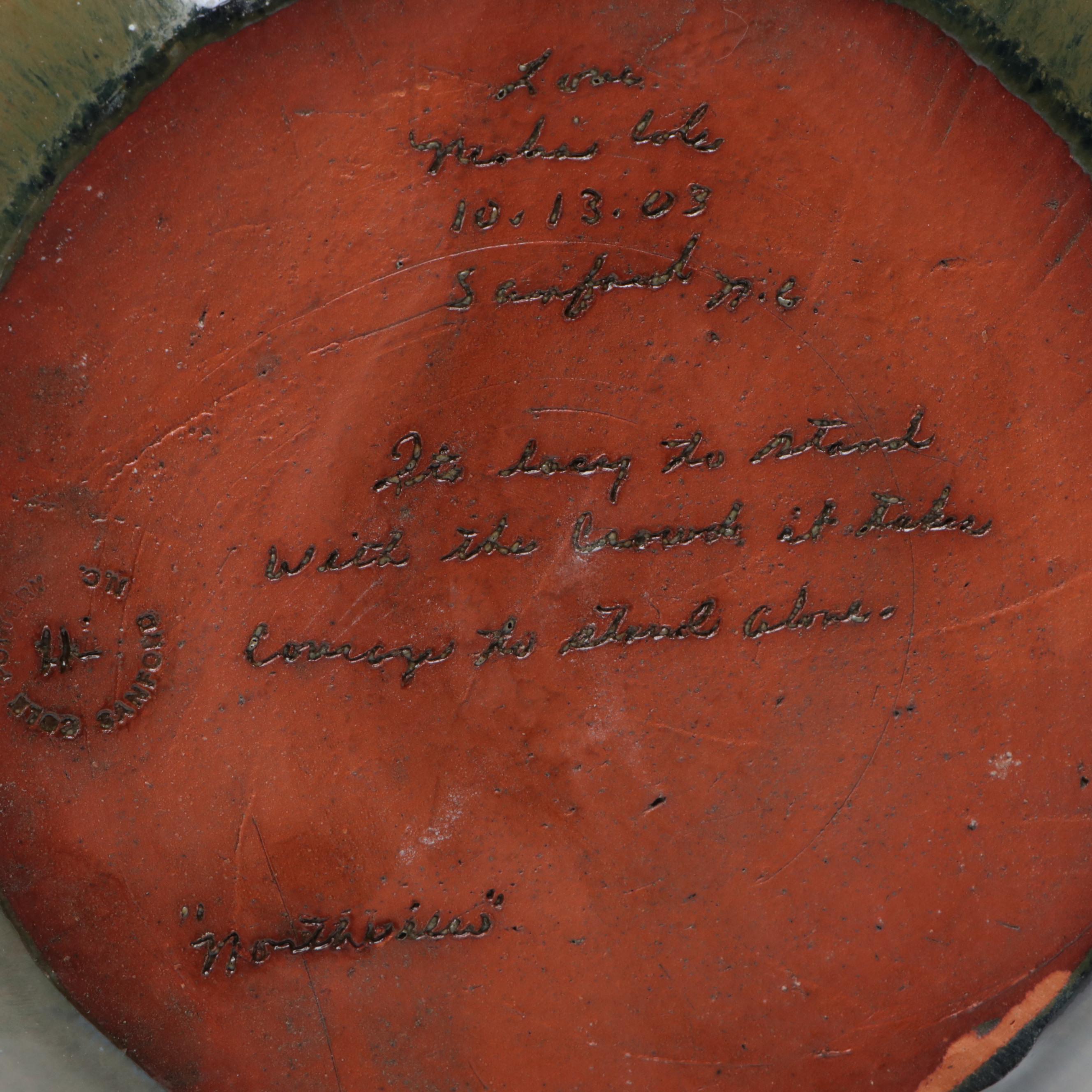 North Carolina Cole Pottery Plates, Bowl and Mug