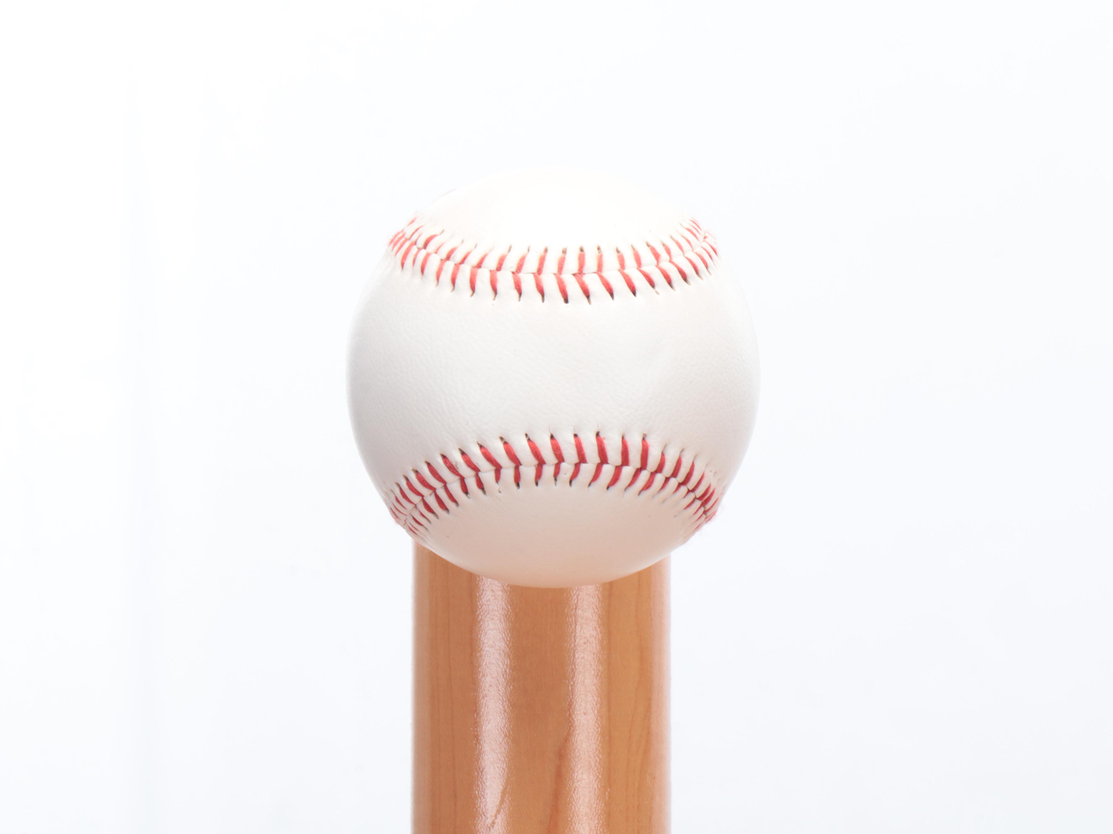 Wooden Baseball and Bat Wall Hanging Shelf with Other Sports Themed Decor