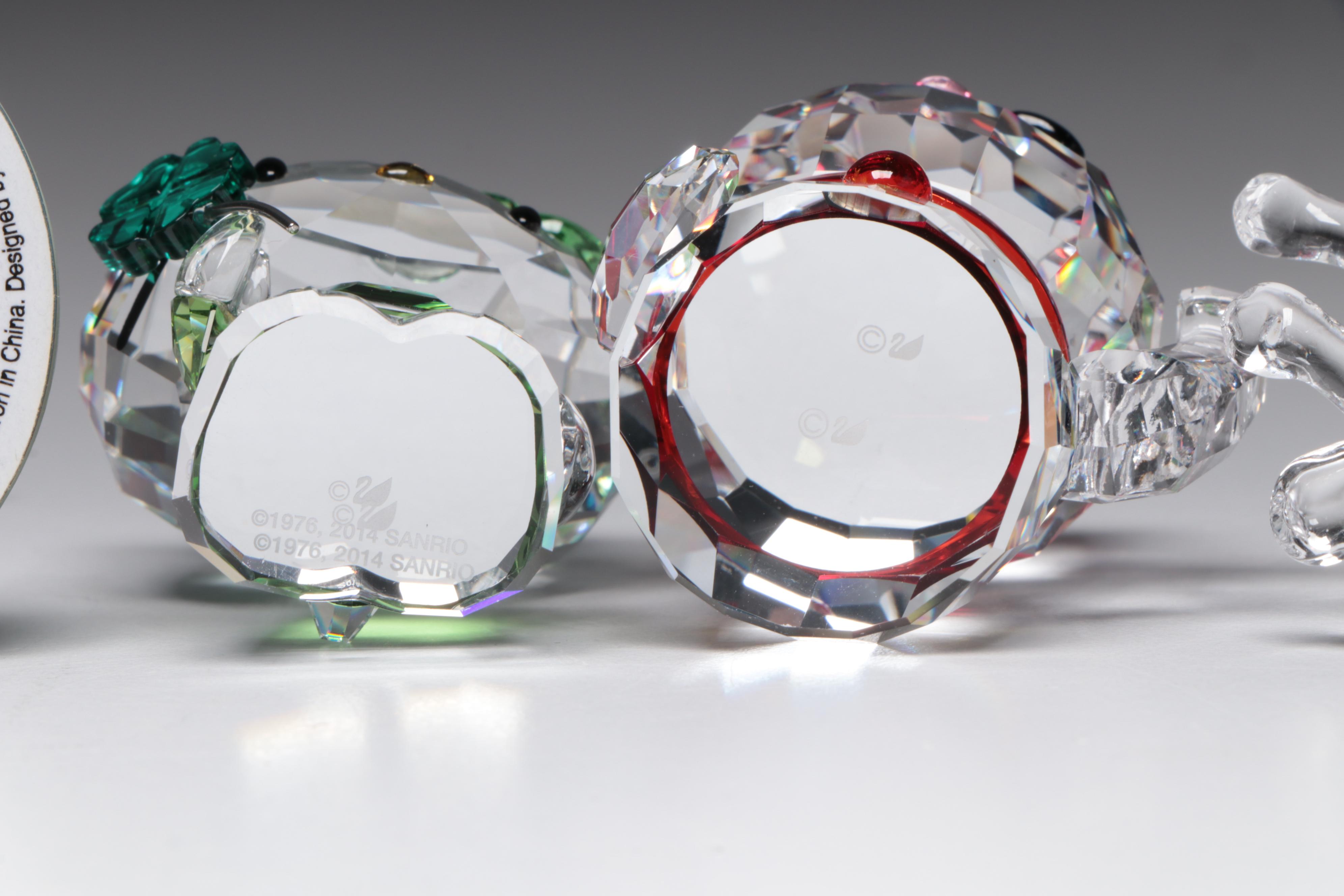 Swarovski Crystal Cat and Dog Figurines with Original Boxes