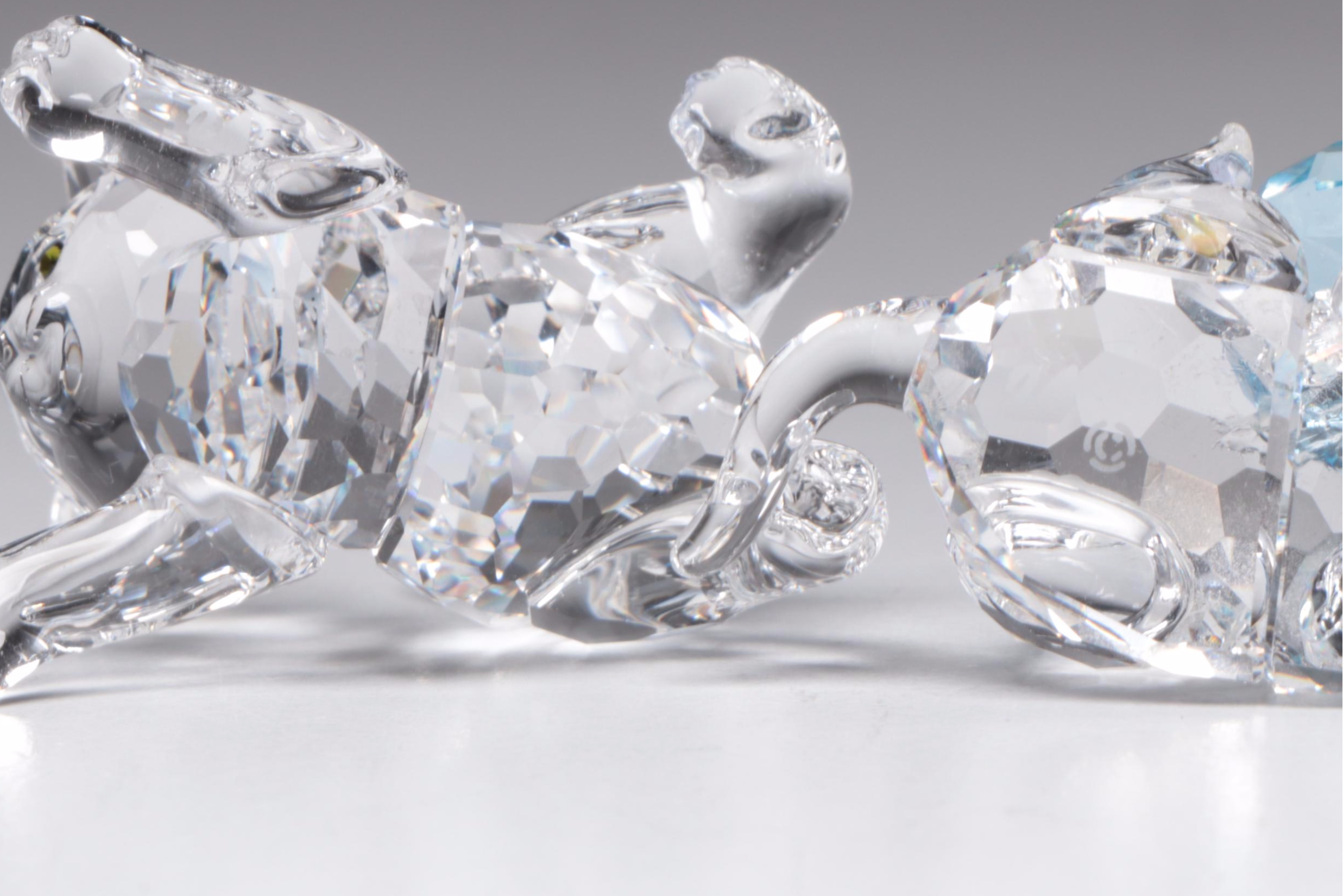 Swarovski Crystal Cat and Dog Figurines with Original Boxes