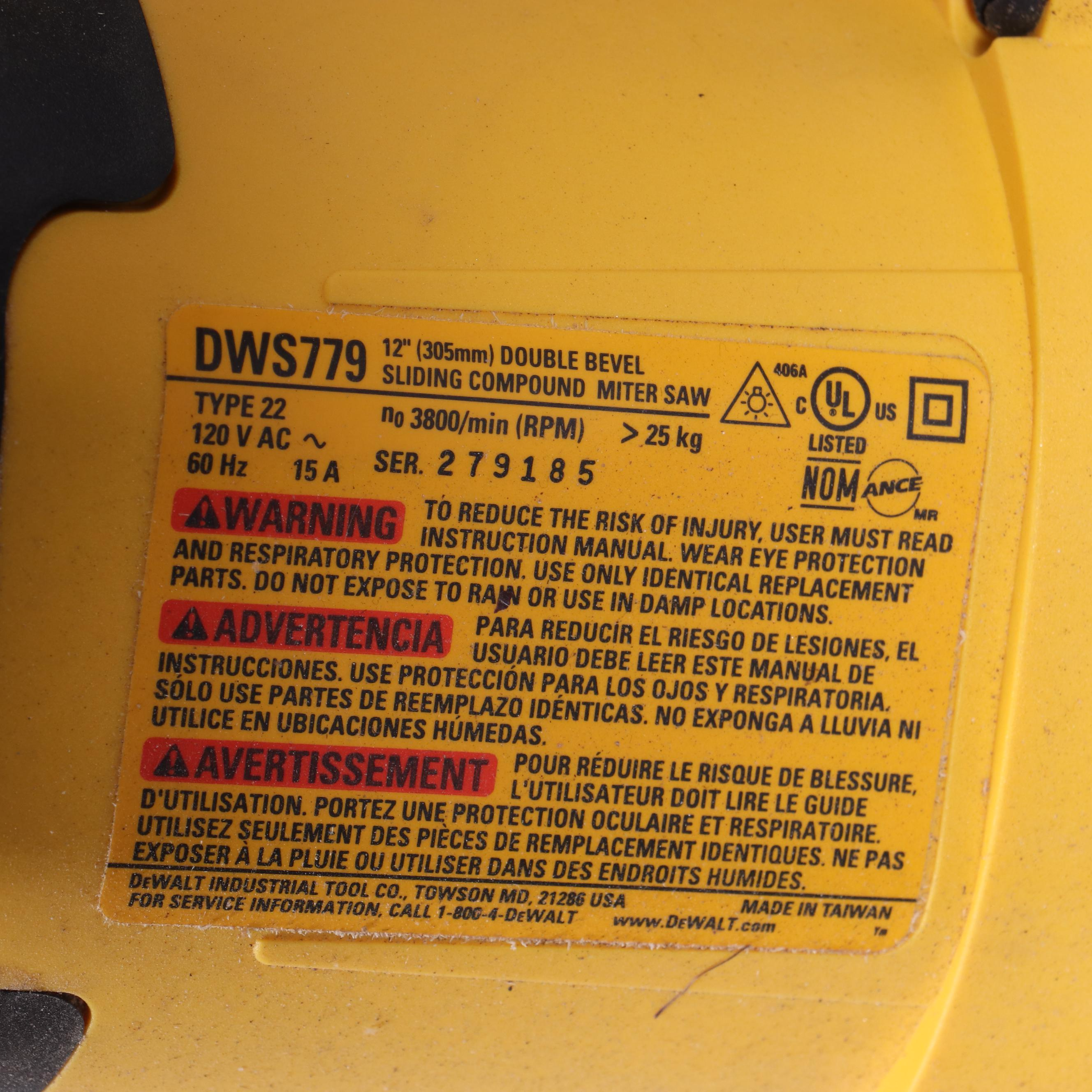 DeWalt 12" Double Bevel Sliding Compound Miter Saw
