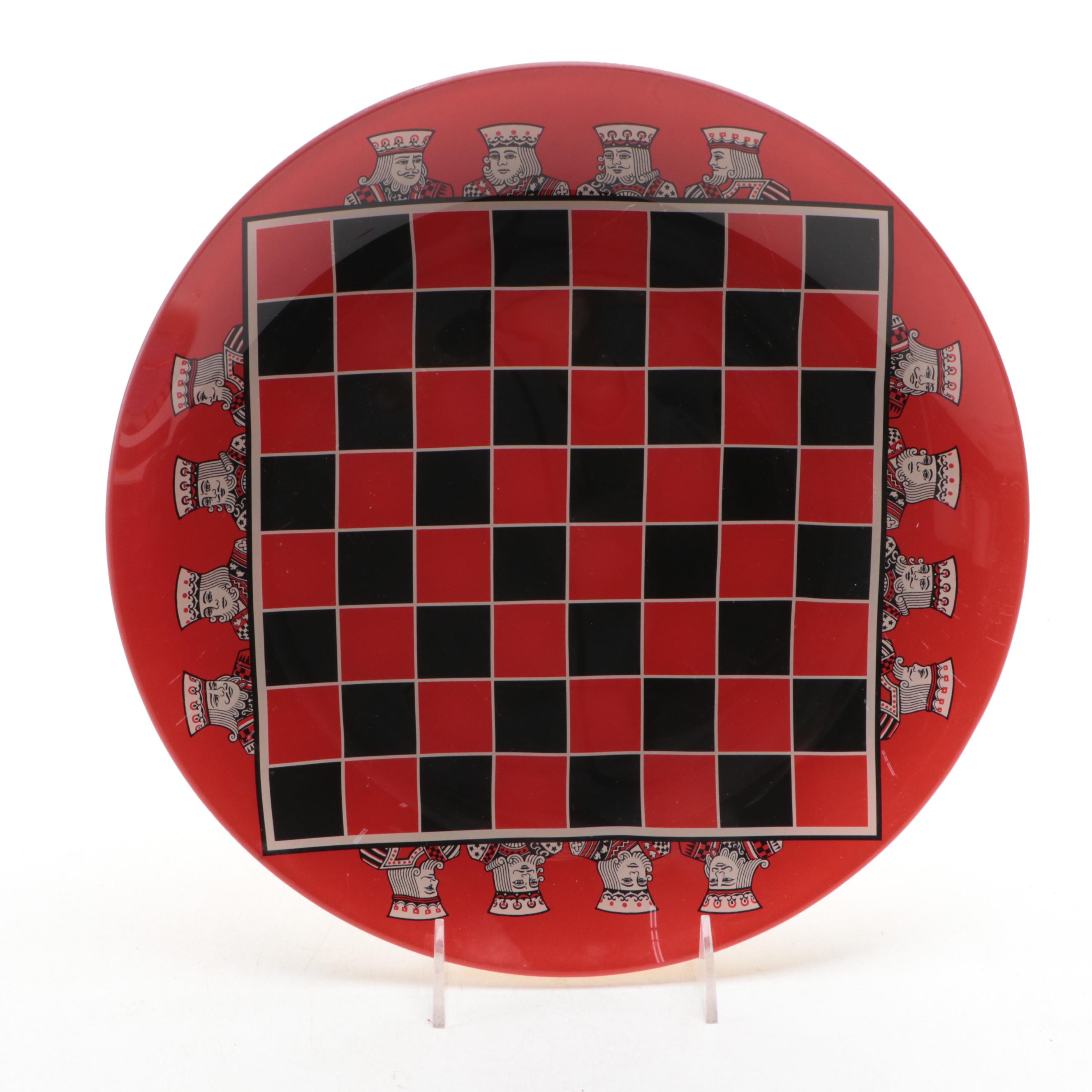 Decorative Glass Fortune Teller and Checkerboard Plates