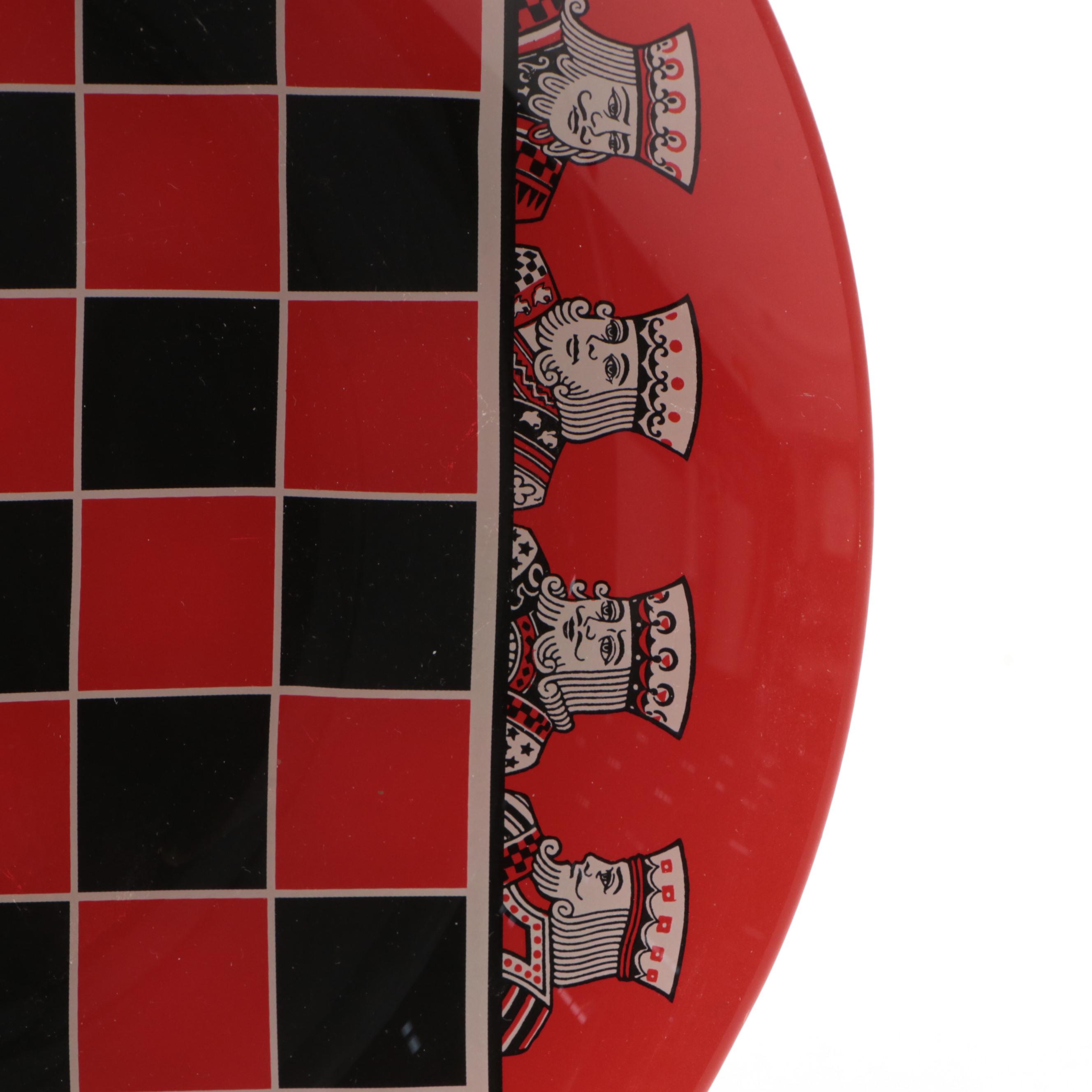 Decorative Glass Fortune Teller and Checkerboard Plates