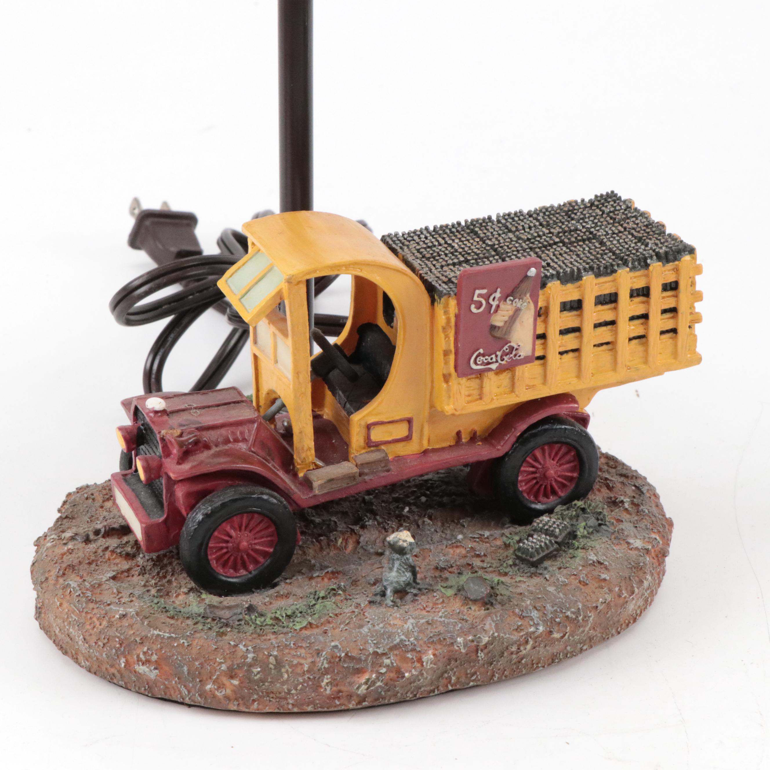 Coca-Cola Novelty Table Lamp with Buddy L, Coca-Cola Train Cars, More
